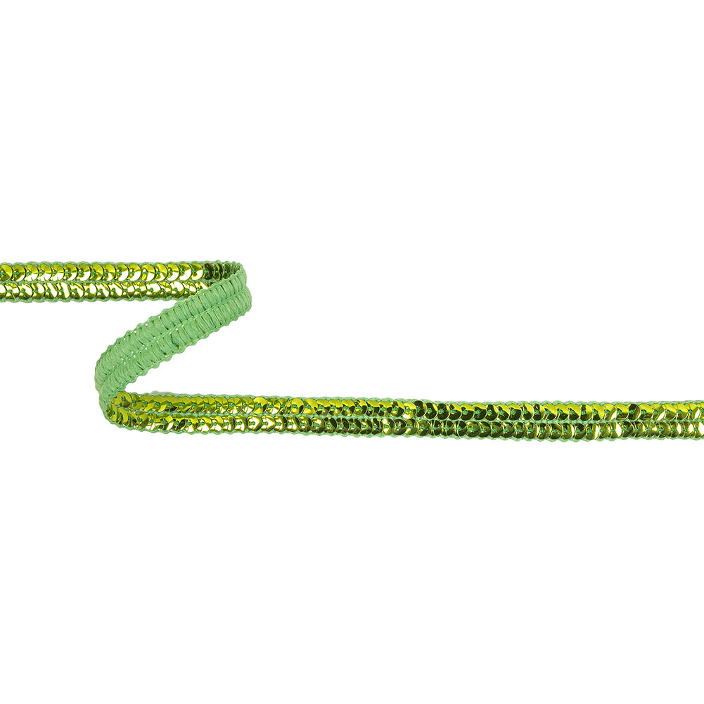 Metallic Lime Two Row Sequins Trim - 0.5" Metallic Lime Two Row Sequins Trim - 0.5"