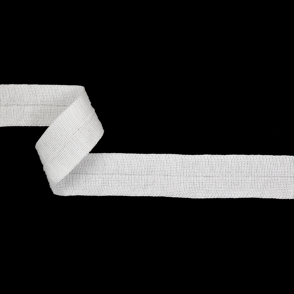White Rayon Foldover Knit Trim - 1.25" White Rayon Foldover Knit Trim - 1.25"