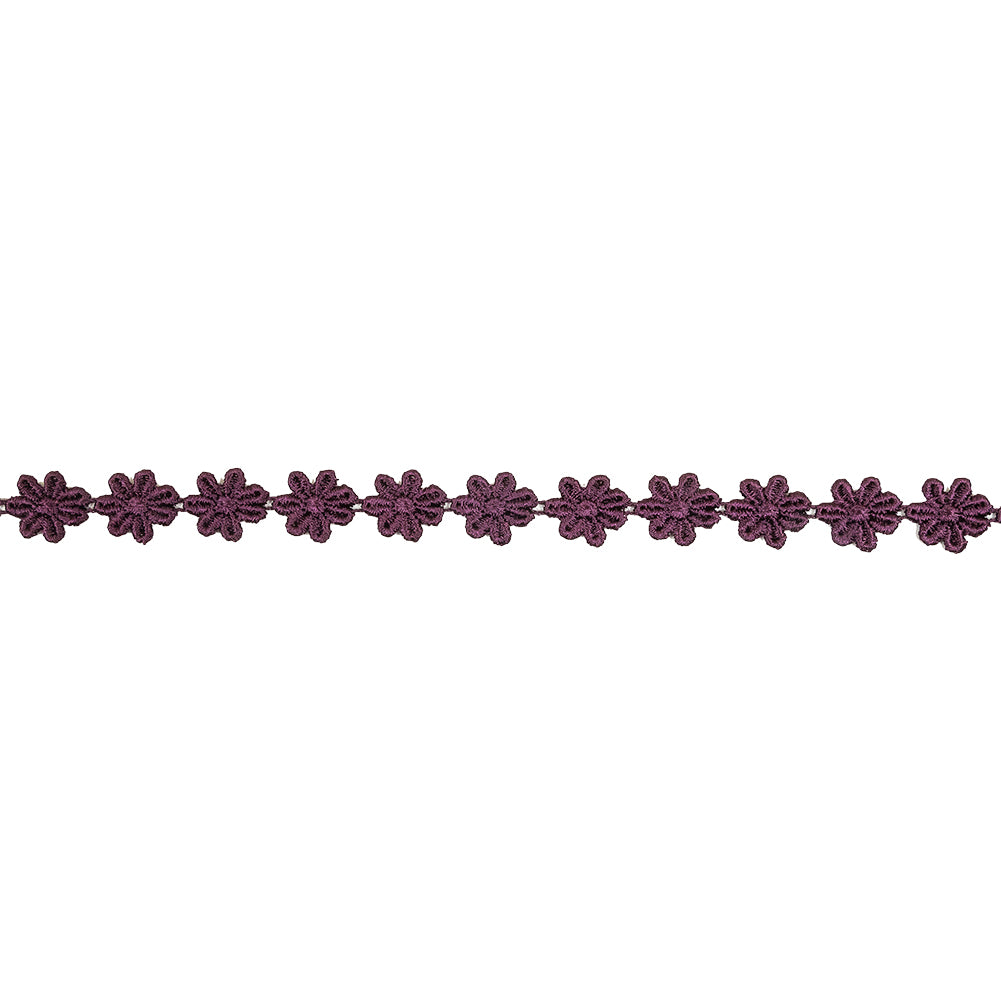 Plum Floral Venise Lace Trim - 0.625" Plum Floral Venise Lace Trim - 0.625"