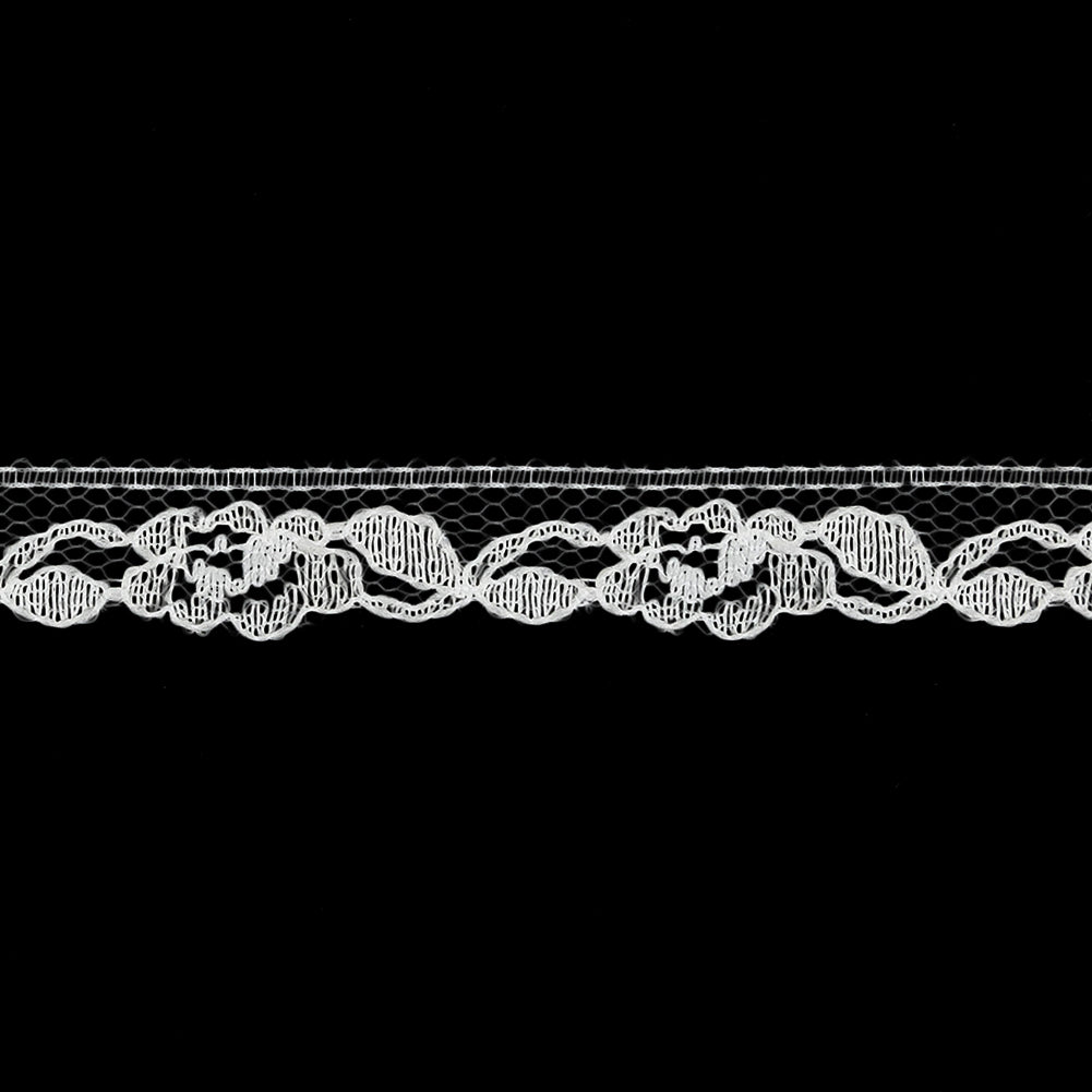 White Floral Re-Embroidered Lace Trim - 0.5" Detail White Floral Re-Embroidered Lace Trim - 0.5" Detail