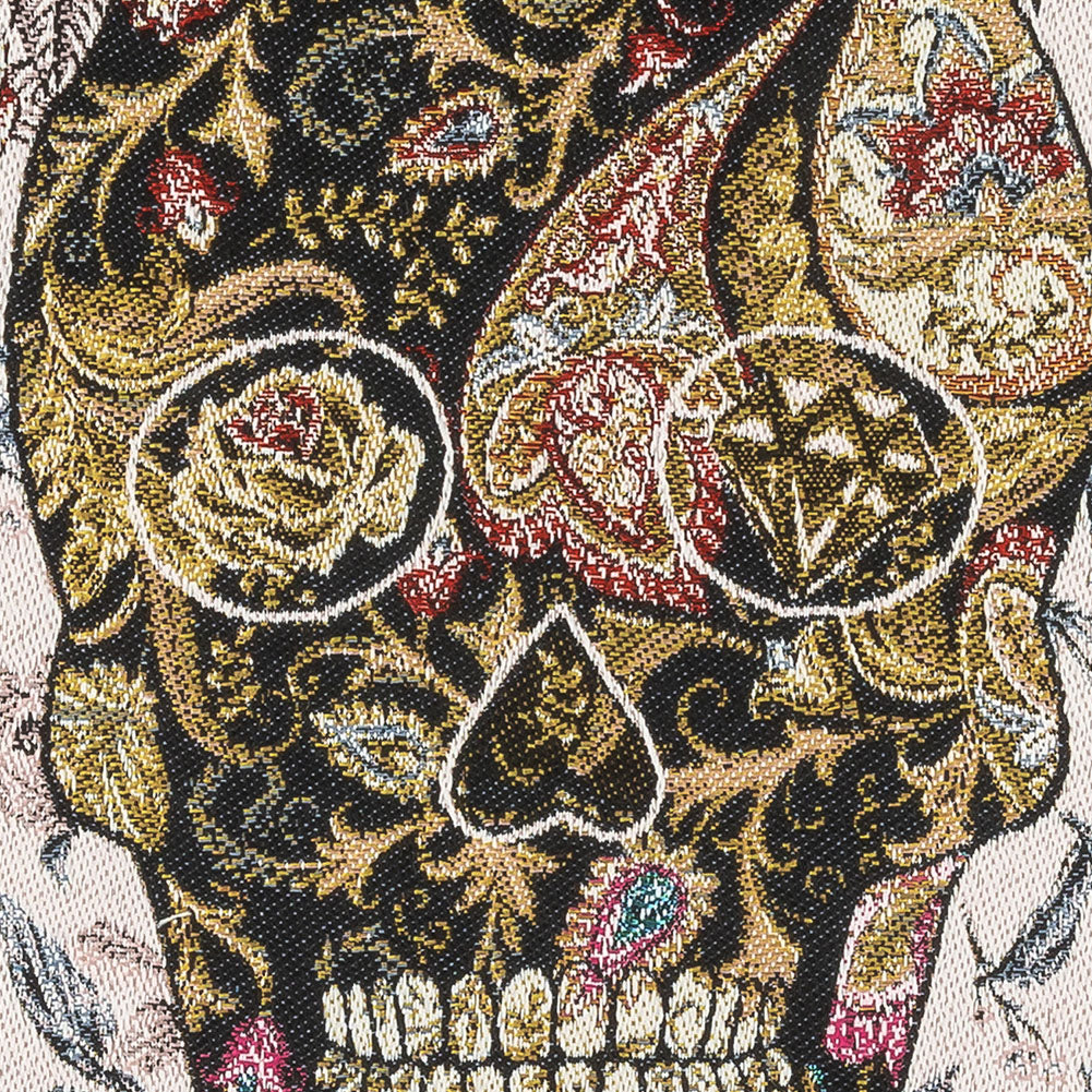 French Blanc Skull in Love Oversized Square Patch - 18.875" Detail French Blanc Skull in Love Oversized Square Patch - 18.875" Detail