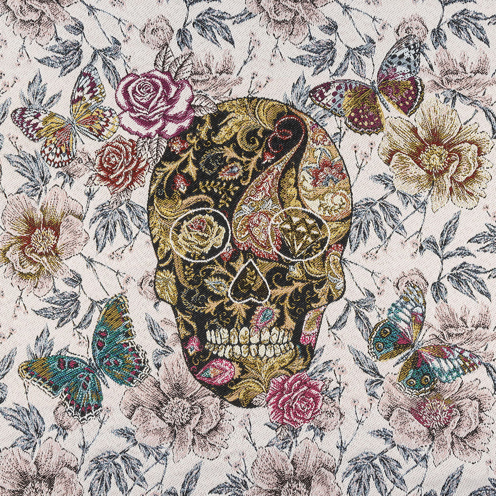 French Blanc Skull in Love Oversized Square Patch - 18.875" French Blanc Skull in Love Oversized Square Patch - 18.875"