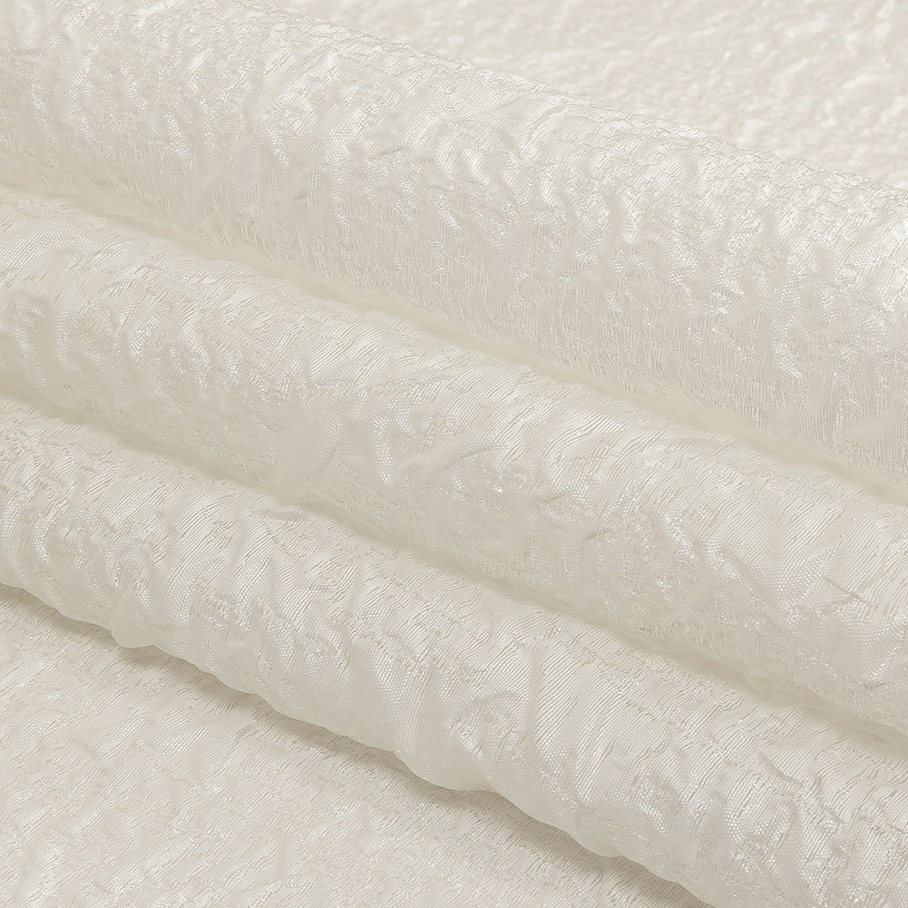 Metallic White Crinkled Luxury Brocade Folded Metallic White Crinkled Luxury Brocade Folded