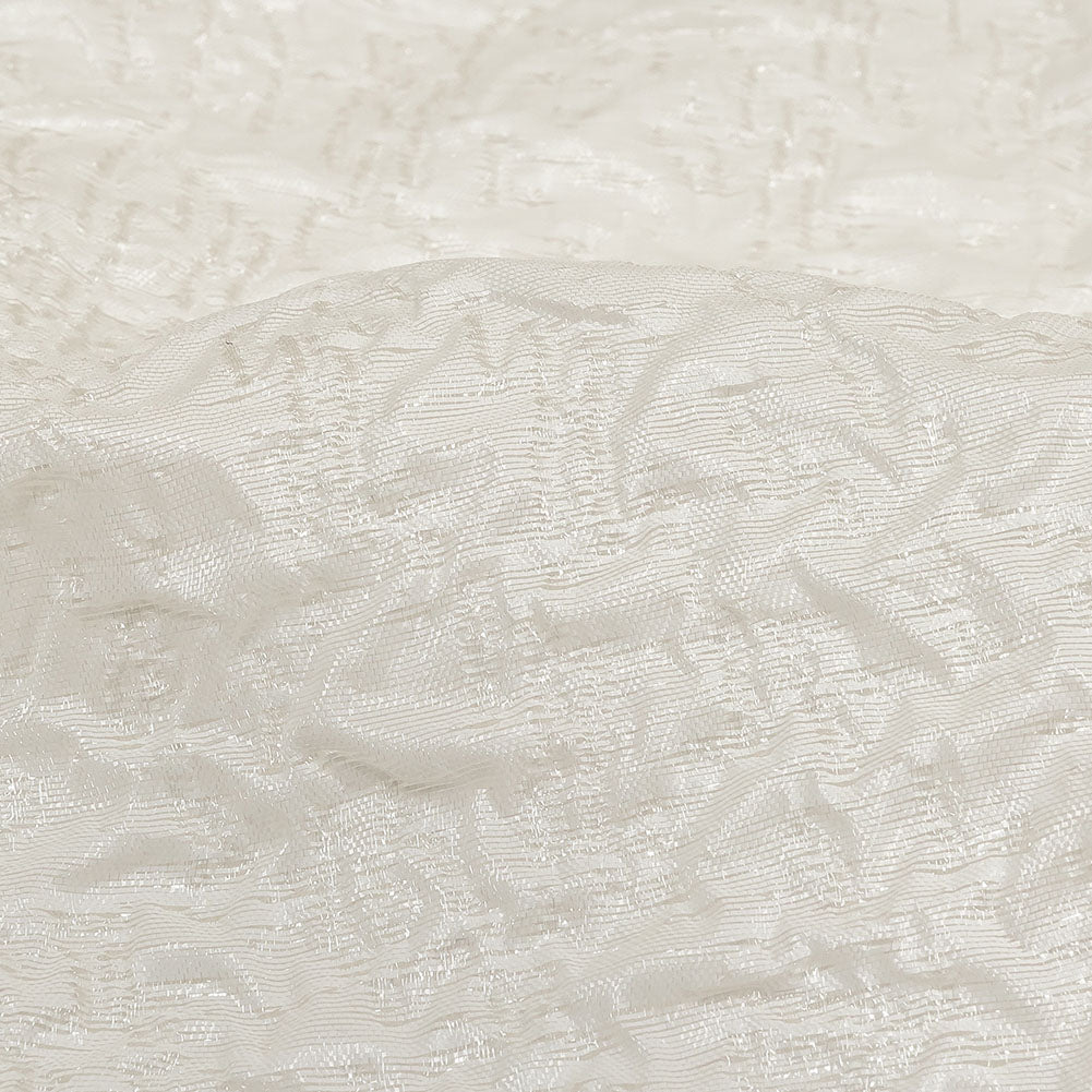 Metallic White Crinkled Luxury Brocade Detail Metallic White Crinkled Luxury Brocade Detail