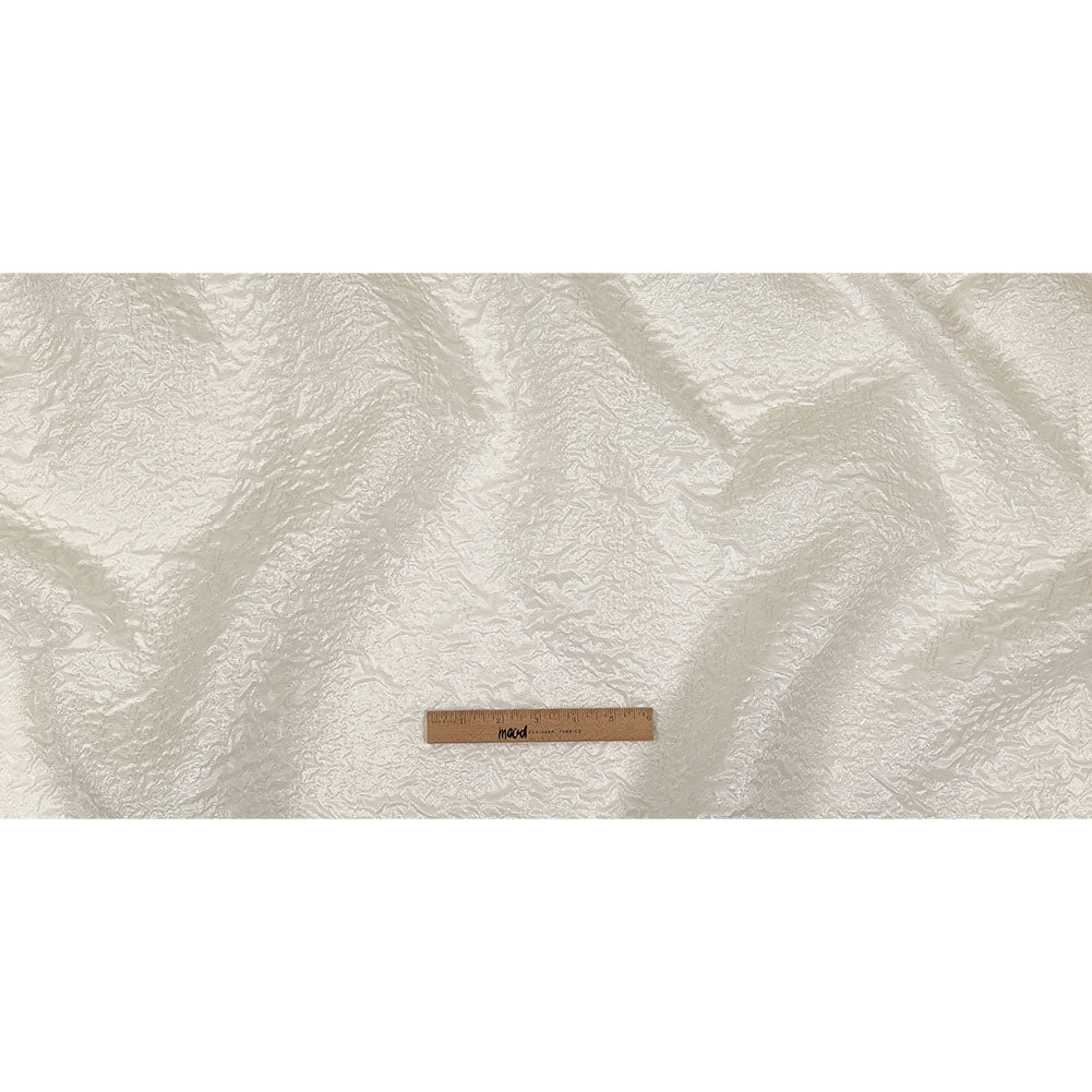 Metallic White Crinkled Luxury Brocade Full Metallic White Crinkled Luxury Brocade Full