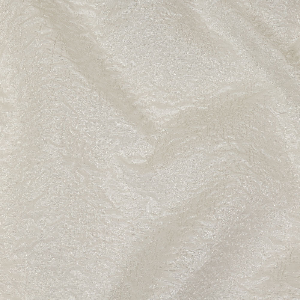 Metallic White Crinkled Luxury Brocade Metallic White Crinkled Luxury Brocade