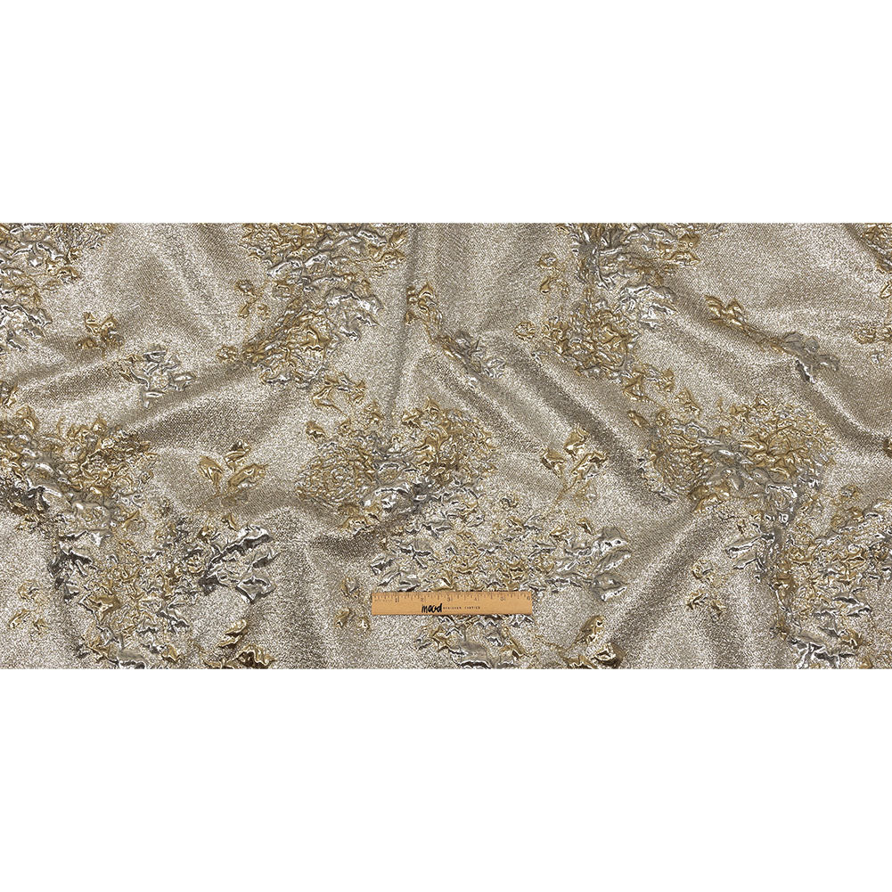 Metallic Silver and Gold Floral Luxury Brocade Full Metallic Silver and Gold Floral Luxury Brocade Full