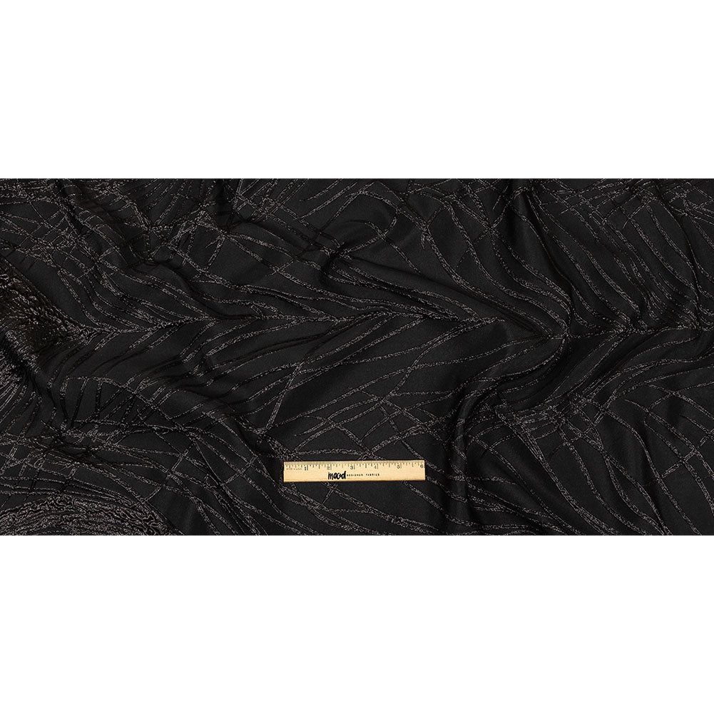 Metallic Black Feathers Luxury Brocade Full Metallic Black Feathers Luxury Brocade Full