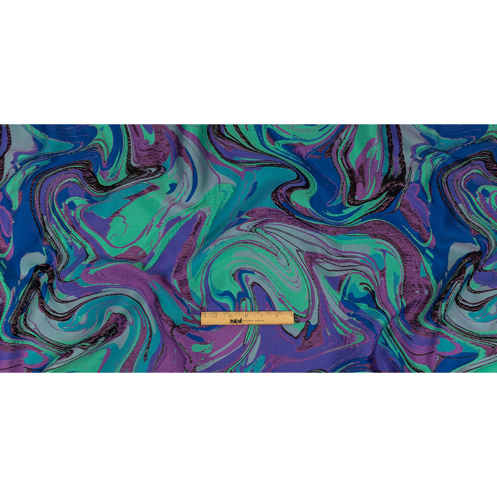 Lilac, Seafoam and Blue Marbled Metallic Luxury Brocade Full Lilac, Seafoam and Blue Marbled Metallic Luxury Brocade Full