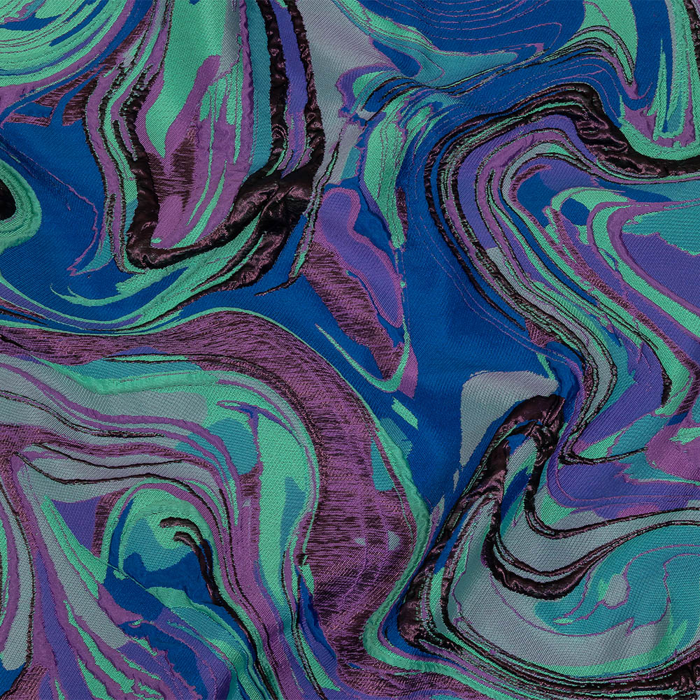 Lilac, Seafoam and Blue Marbled Metallic Luxury Brocade Lilac, Seafoam and Blue Marbled Metallic Luxury Brocade