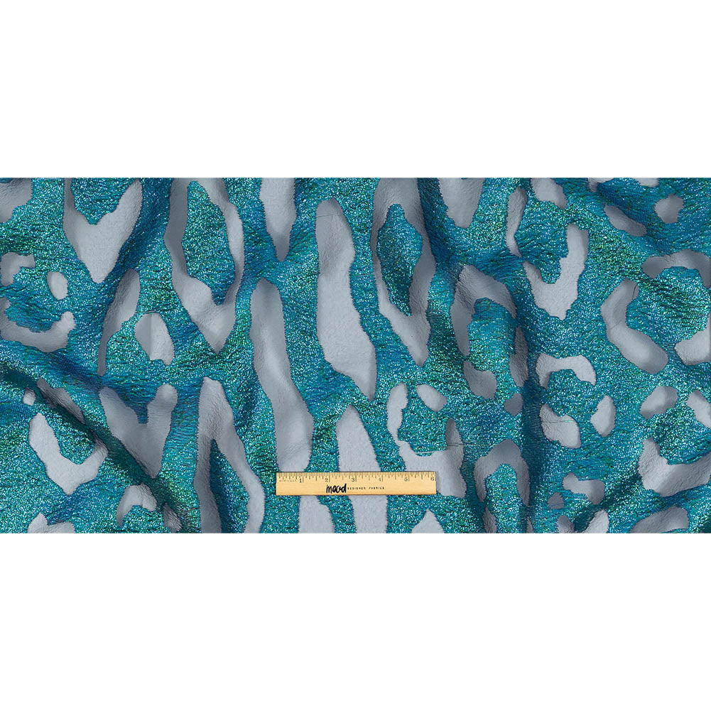 Metallic Royal and Emerald Animal Spots Luxury Burnout Brocade Full Metallic Royal and Emerald Animal Spots Luxury Burnout Brocade Full