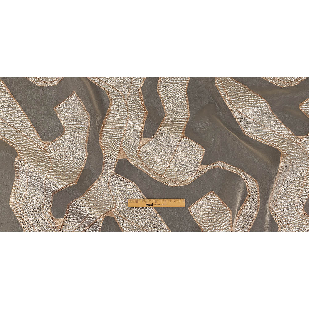 Metallic Silver and Rose Gold Abstract Luxury Burnout Brocade Full Metallic Silver and Rose Gold Abstract Luxury Burnout Brocade Full