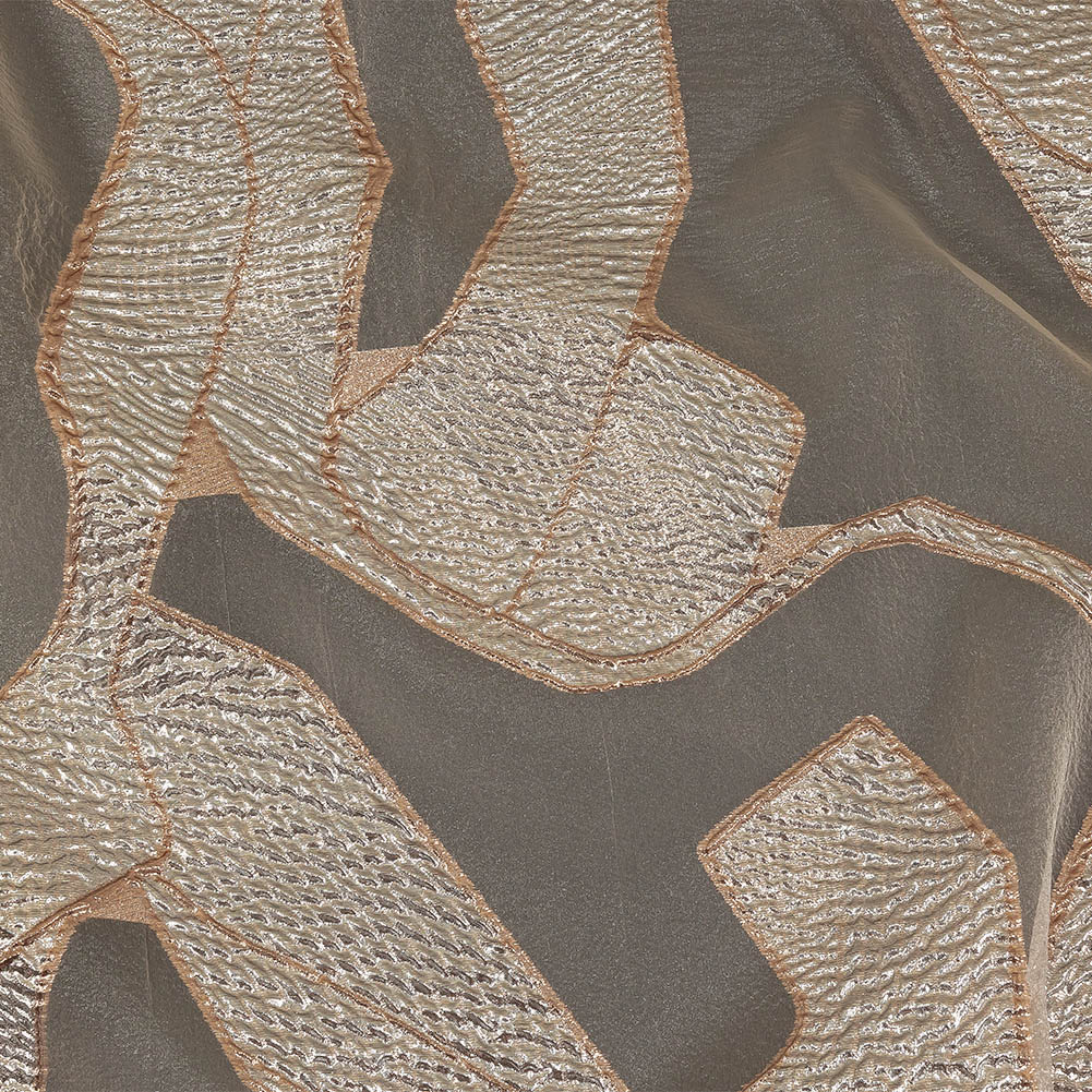 Metallic Silver and Rose Gold Abstract Luxury Burnout Brocade Metallic Silver and Rose Gold Abstract Luxury Burnout Brocade