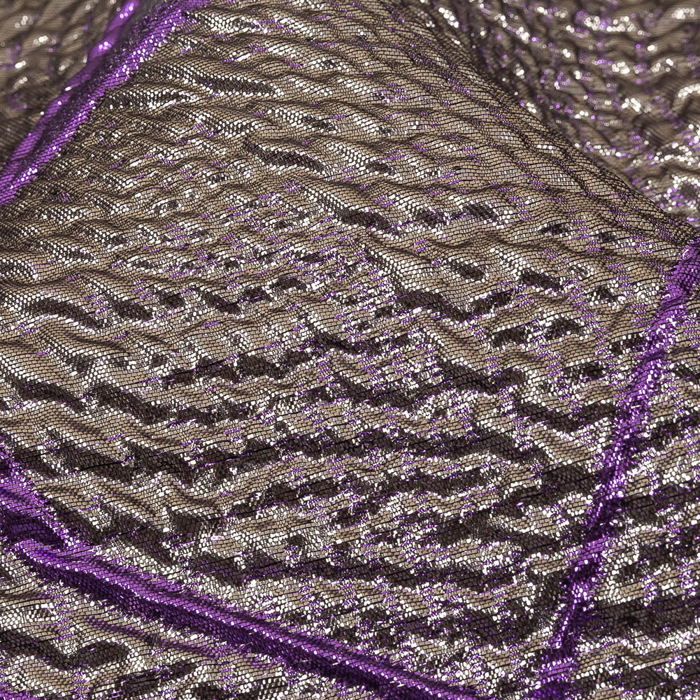 Metallic Silver and Purple Abstract Luxury Burnout Brocade Detail Metallic Silver and Purple Abstract Luxury Burnout Brocade Detail
