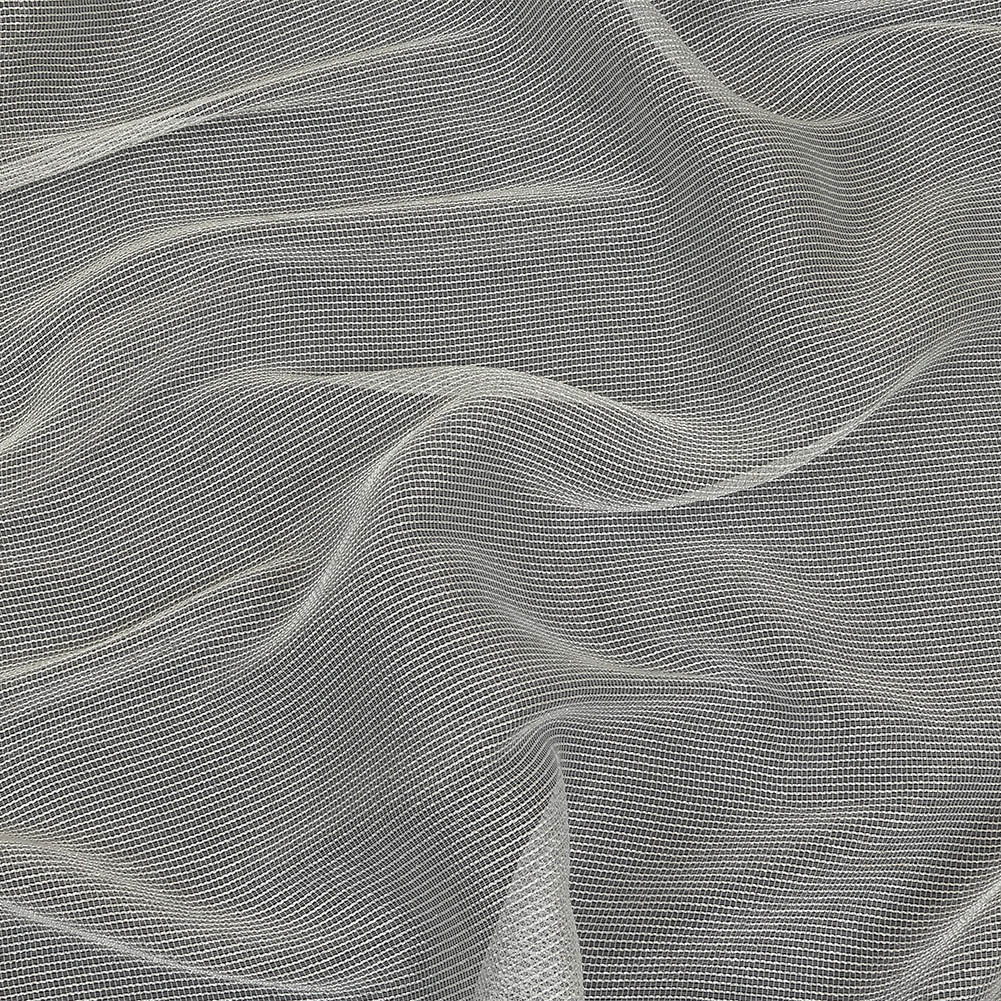 Metallic Silver and White Textural Stripes Luxe Novelty Mesh Metallic Silver and White Textural Stripes Luxe Novelty Mesh