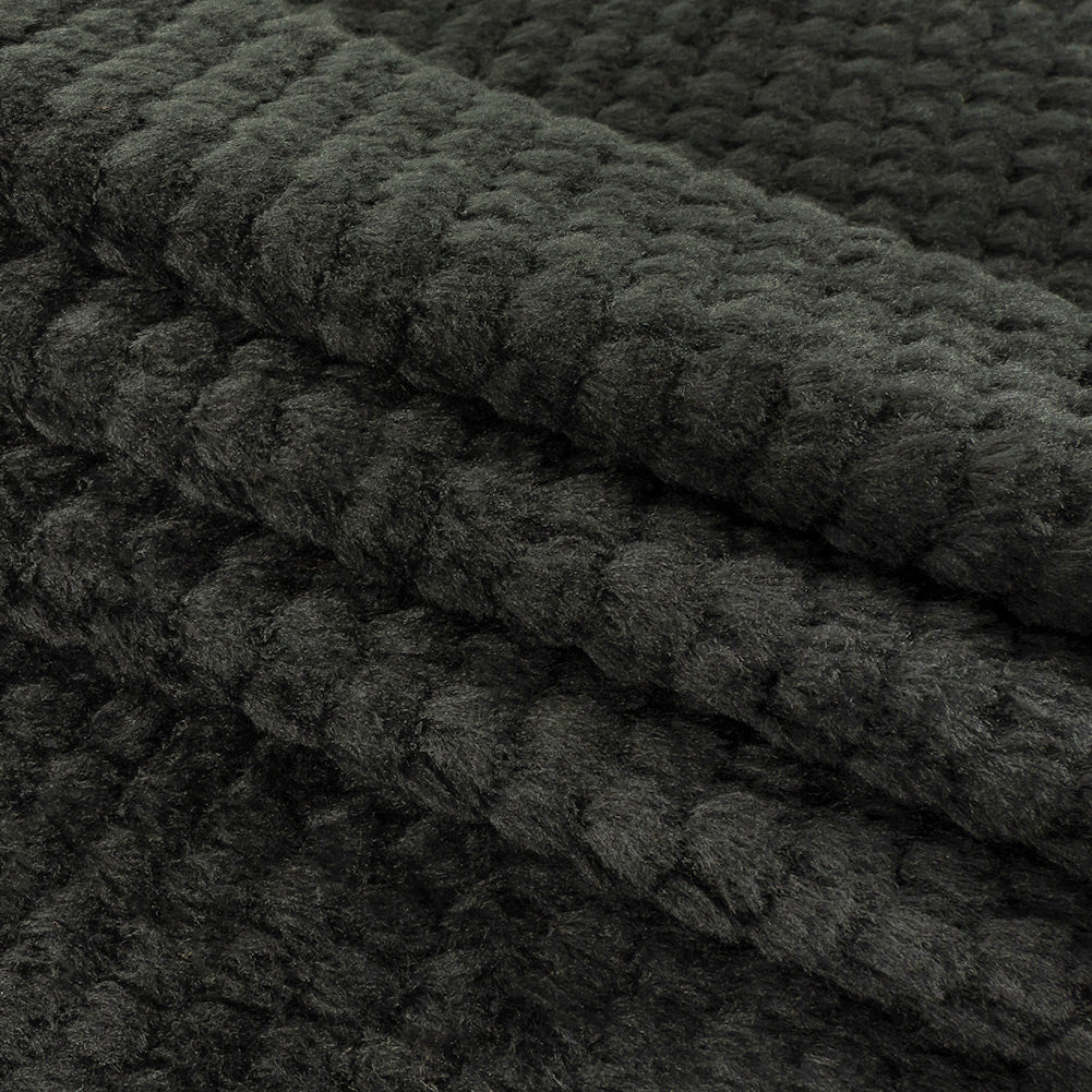 Black Plush Polyester Bubble Fleece Folded Black Plush Polyester Bubble Fleece Folded