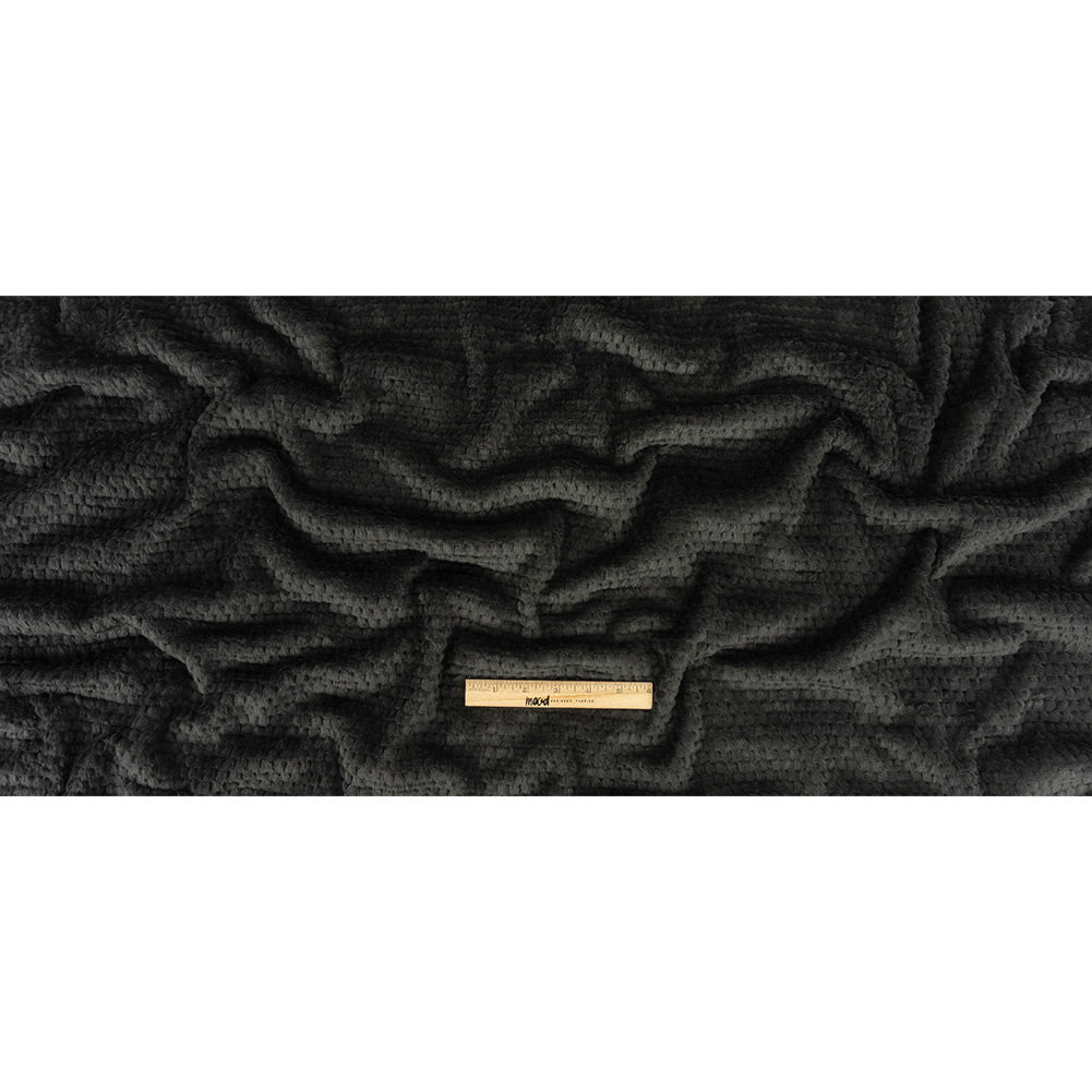 Black Plush Polyester Bubble Fleece Full Black Plush Polyester Bubble Fleece Full