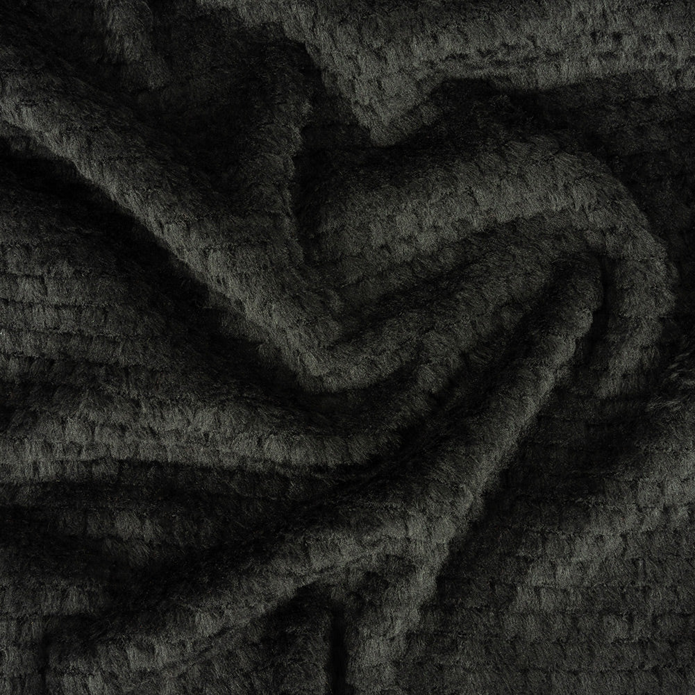 Black Plush Polyester Bubble Fleece Black Plush Polyester Bubble Fleece