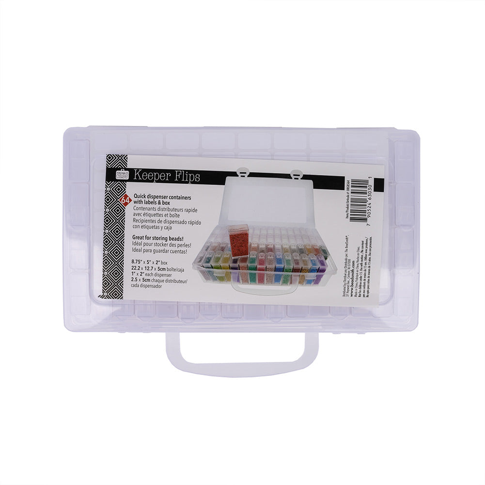 Plastic Organizer with 64 2" Flip Boxes and Labels - 8.5" x 5" Plastic Organizer with 64 2" Flip Boxes and Labels - 8.5" x 5"