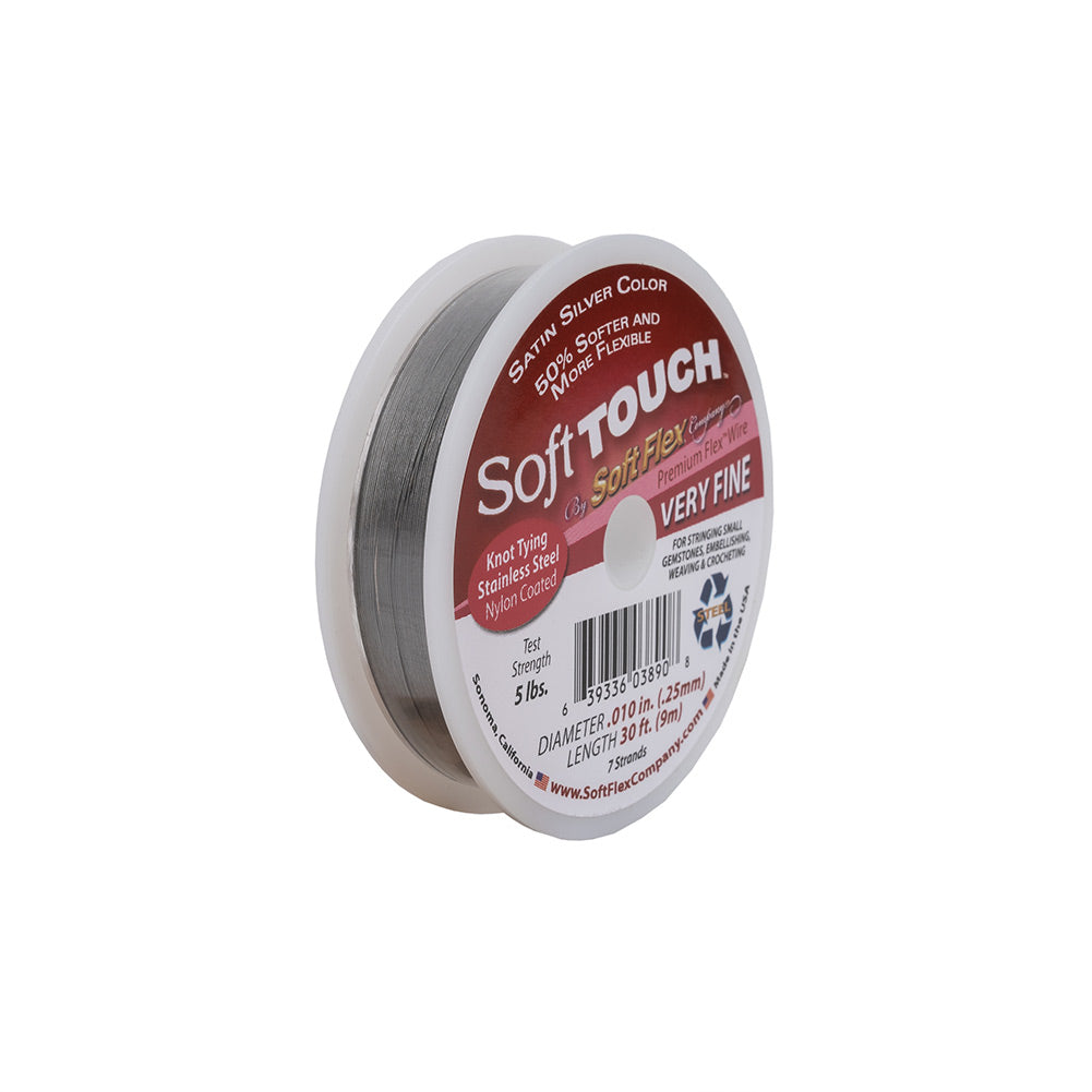 Soft Touch Satin Silver .010 Stainless Steel Wire - 30 FT Folded Soft Touch Satin Silver .010 Stainless Steel Wire - 30 FT Folded