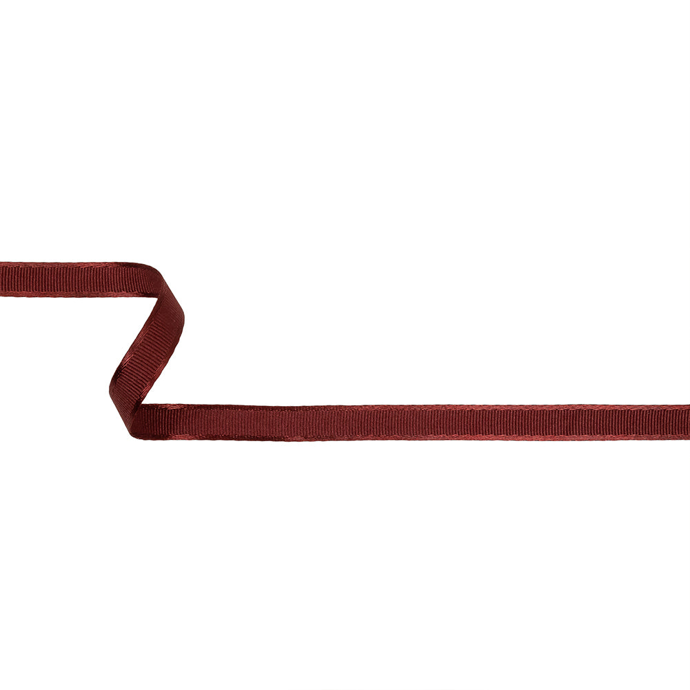 Wine Satin-Edged Grosgrain Ribbon - 0.375" Wine Satin-Edged Grosgrain Ribbon - 0.375"