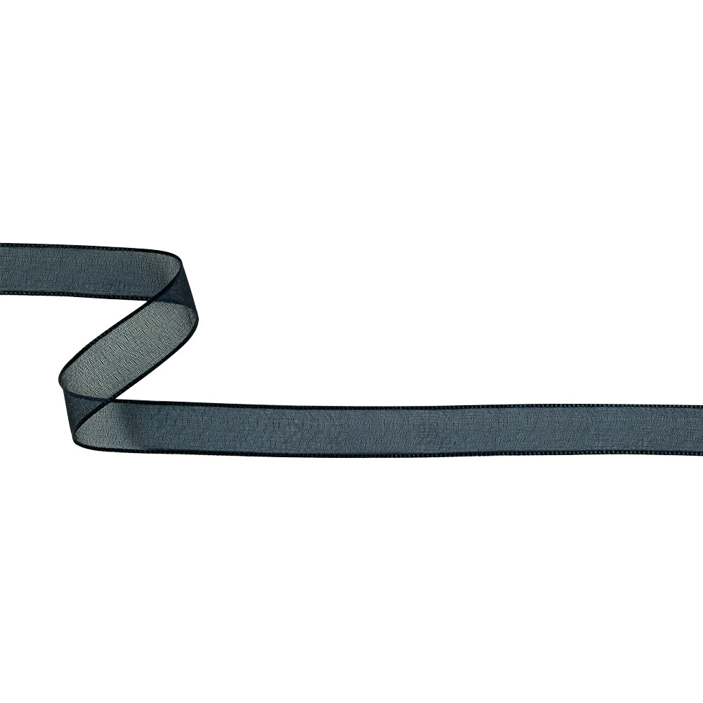 Navy Shimmering Organza Ribbon with Woven Edges - 0.75" Navy Shimmering Organza Ribbon with Woven Edges - 0.75"