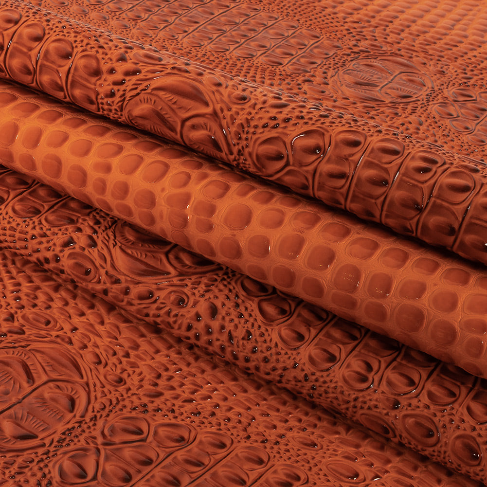 Alligator 3D Embossed Vinyl - Crush Orange - Congaree Collection Folded Alligator 3D Embossed Vinyl - Crush Orange - Congaree Collection Folded
