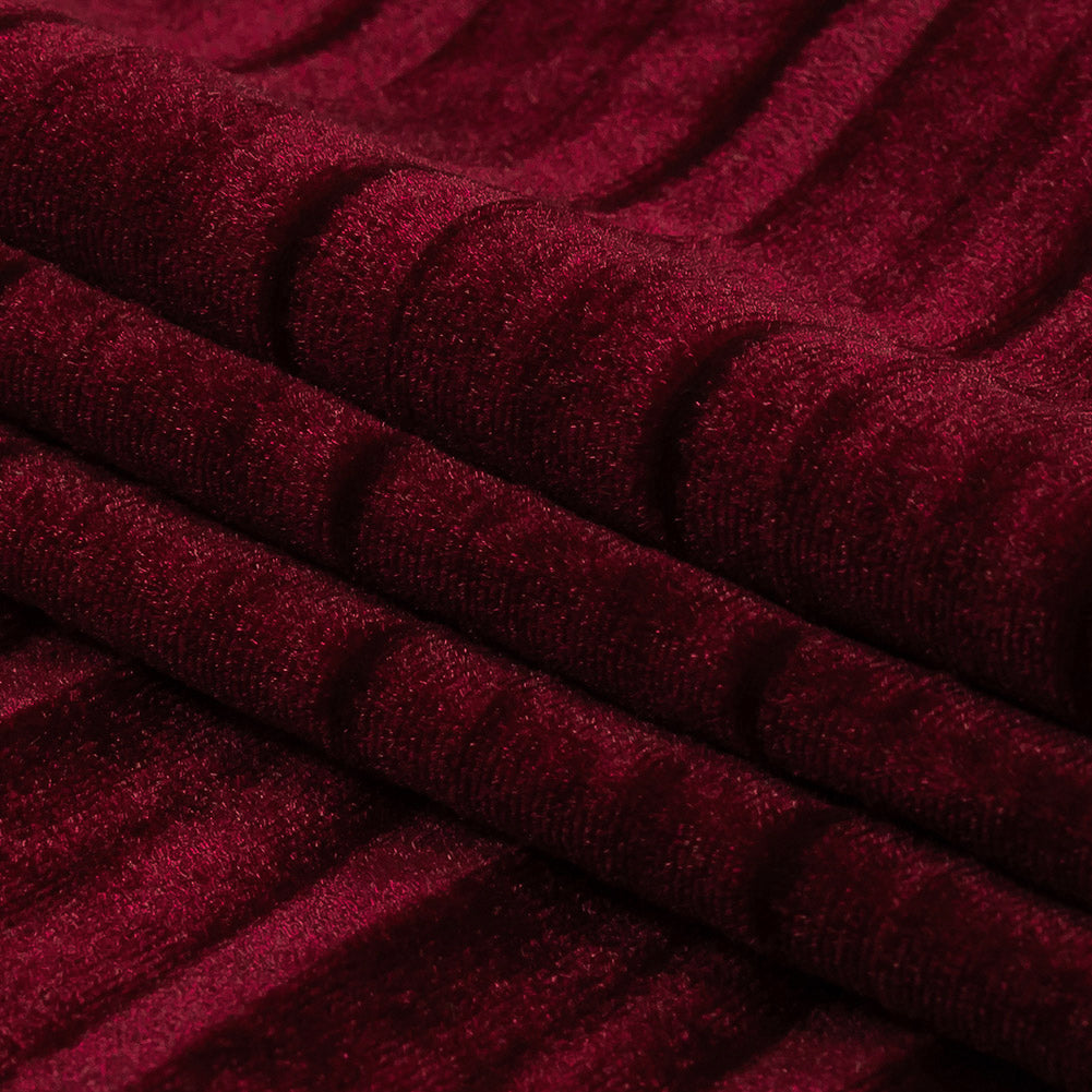 Pleated Velour - Wine - Tver Collection Folded Pleated Velour - Wine - Tver Collection Folded