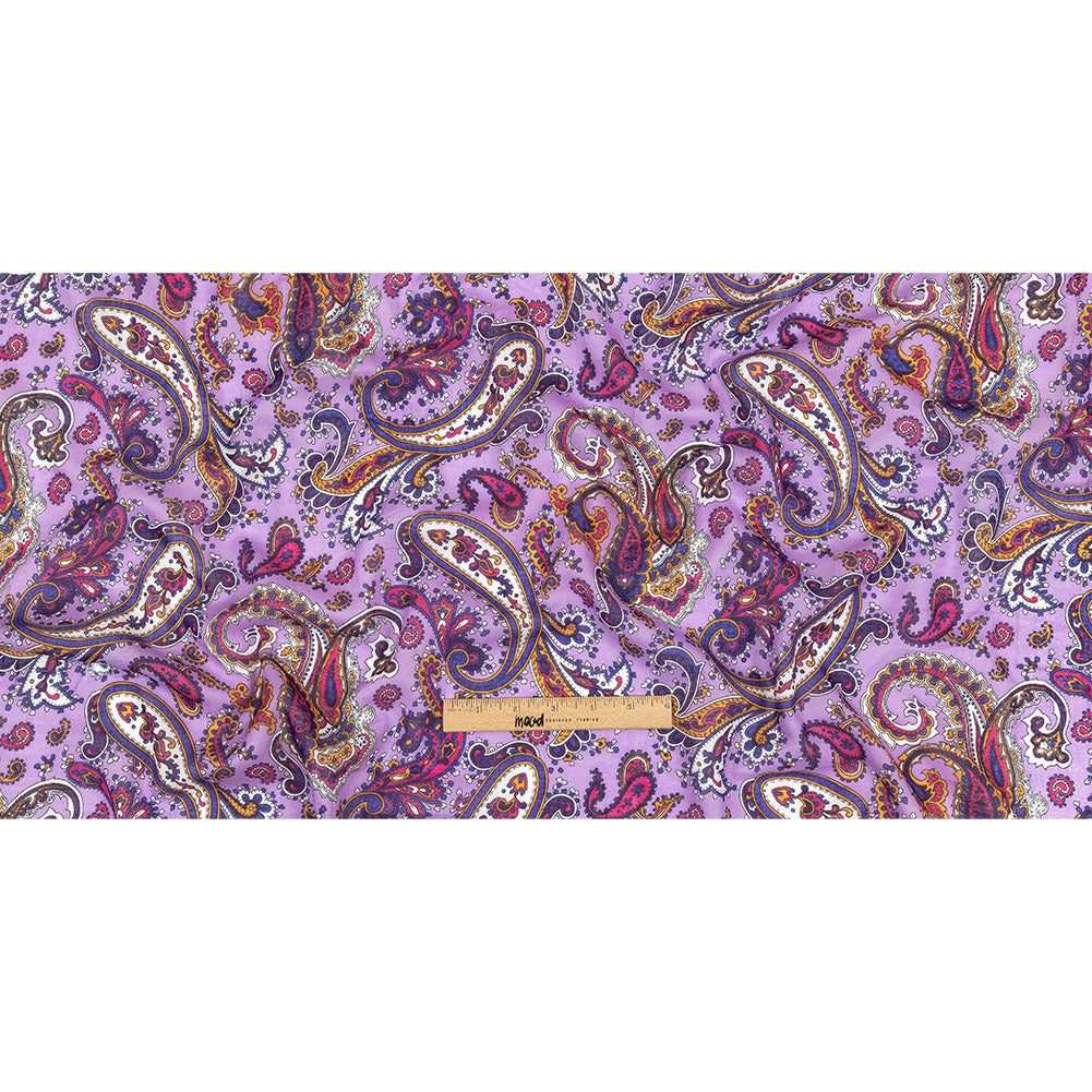Gauzy Cotton Voile - Lilac, Cobalt and Pink Paisley - Deadstock Full Gauzy Cotton Voile - Lilac, Cobalt and Pink Paisley - Deadstock Full