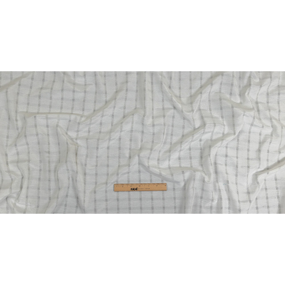 White Sheer Stripes Cotton and Polyester Woven Full White Sheer Stripes Cotton and Polyester Woven Full