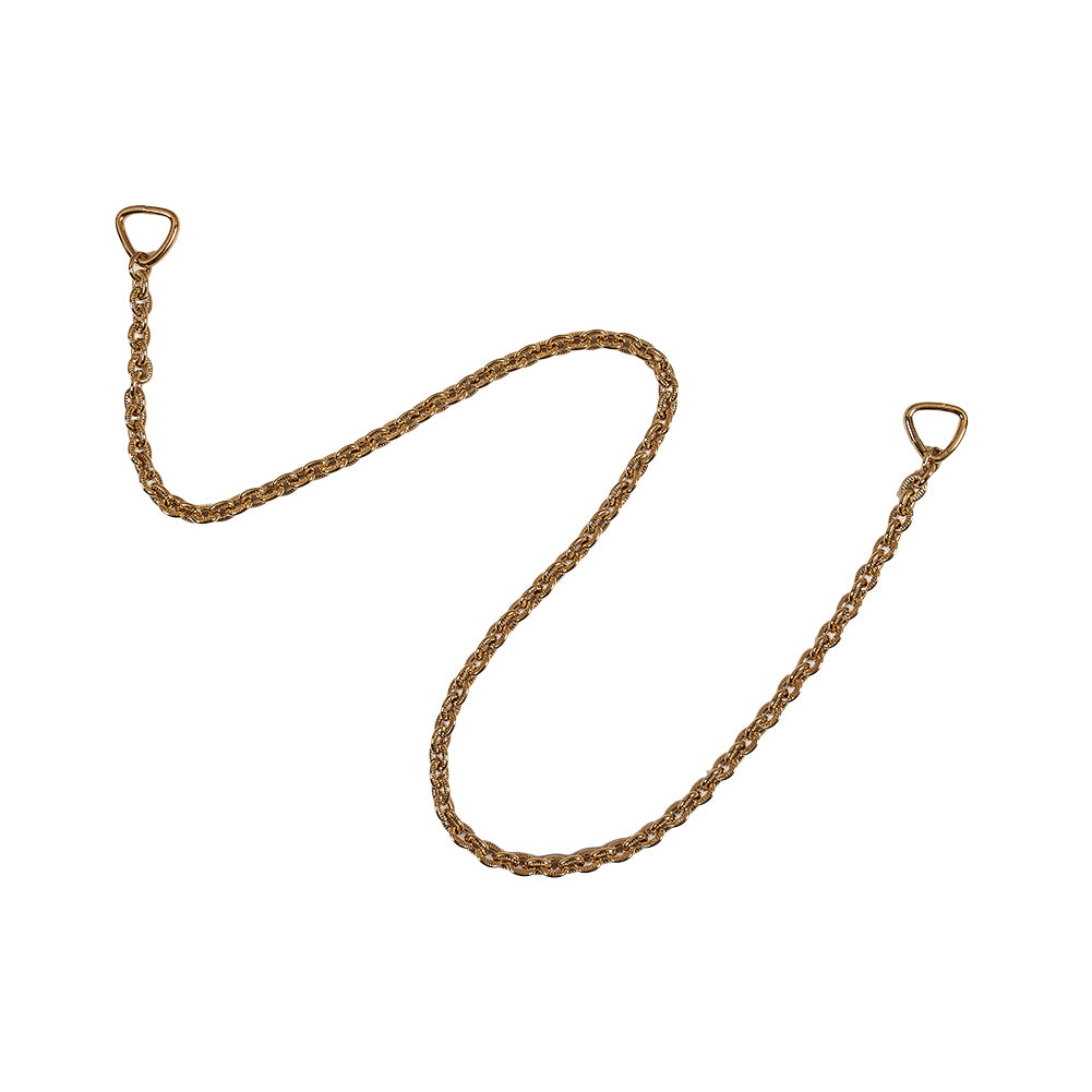 Gold Textured Chain Purse Strap with Triangular Rings - 16" x 0.375" Gold Textured Chain Purse Strap with Triangular Rings - 16" x 0.375"