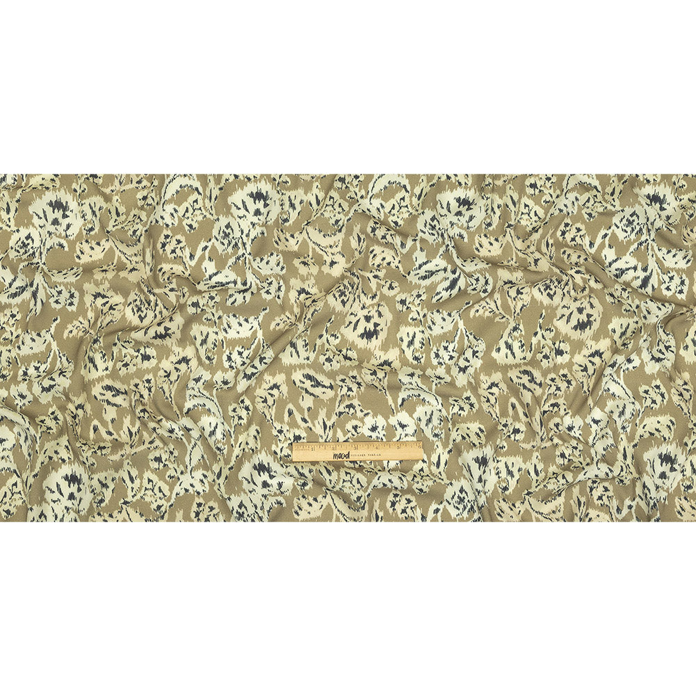 Viscose Crepe Print - Beige, Black and Ecru Ikat Florals - Mood Exclusive Exquisite Etchings Full Viscose Crepe Print - Beige, Black and Ecru Ikat Florals - Mood Exclusive Exquisite Etchings Full