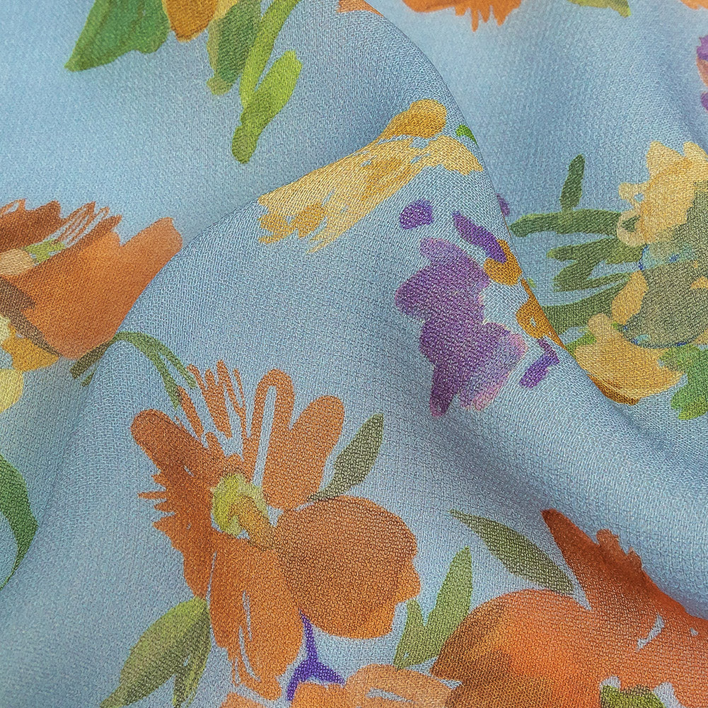 Mood Exclusive Blue Artist's Allure Viscose Georgette Detail Mood Exclusive Blue Artist's Allure Viscose Georgette Detail