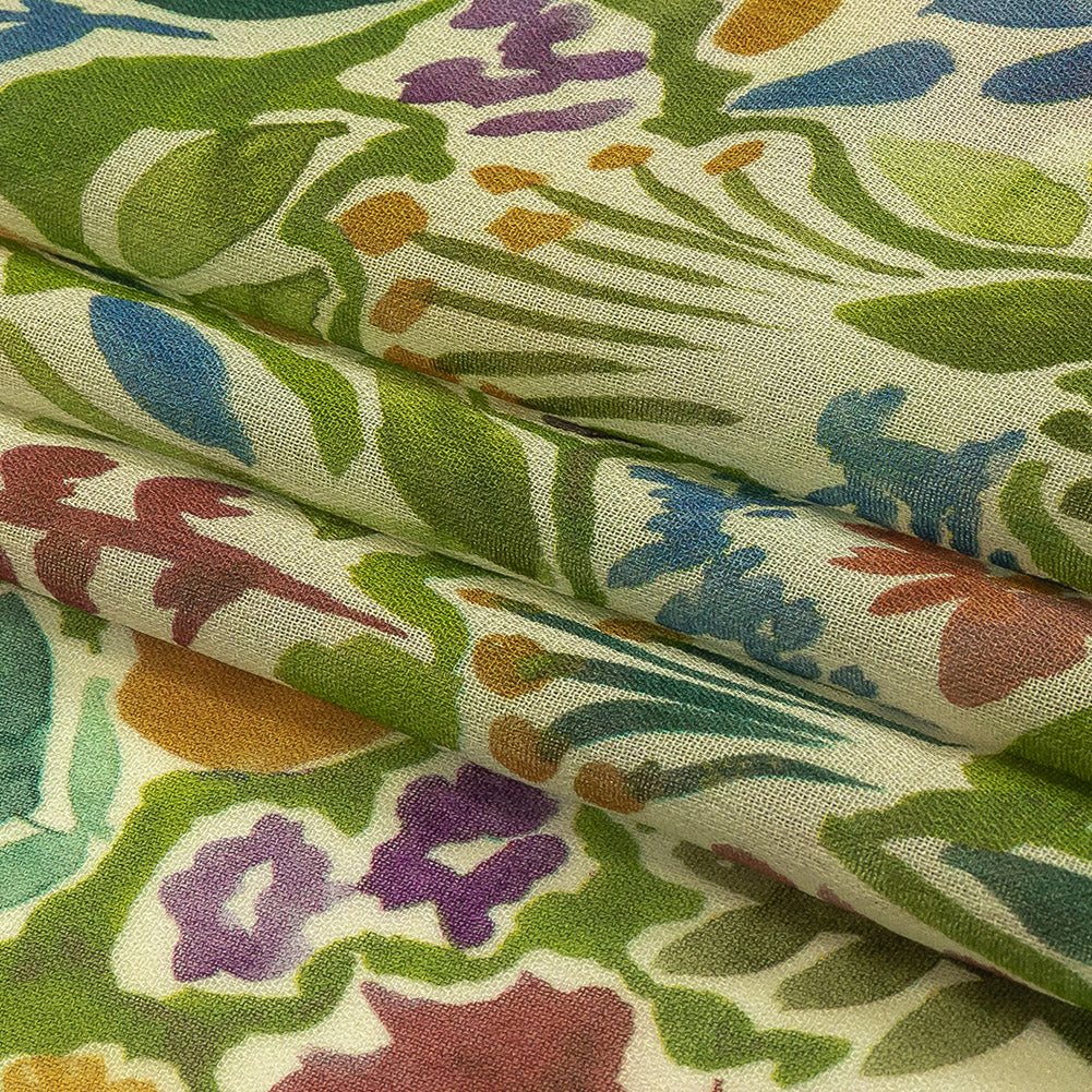 Mood Exclusive Green Collection of Cuttings Viscose Georgette Folded Mood Exclusive Green Collection of Cuttings Viscose Georgette Folded