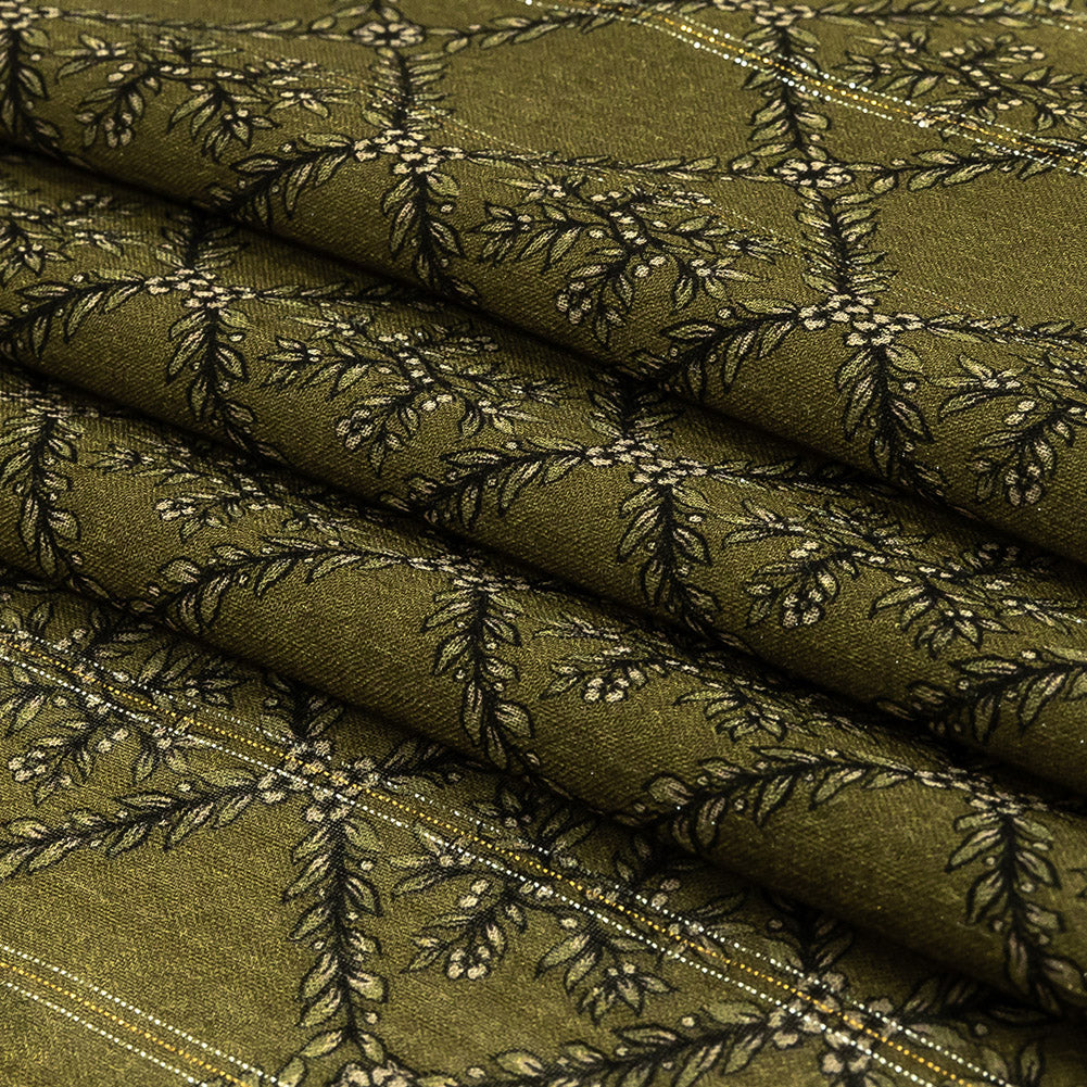 Mood Exclusive Victorian Vines Metallic Pinstriped Viscose Dobby Folded Mood Exclusive Victorian Vines Metallic Pinstriped Viscose Dobby Folded