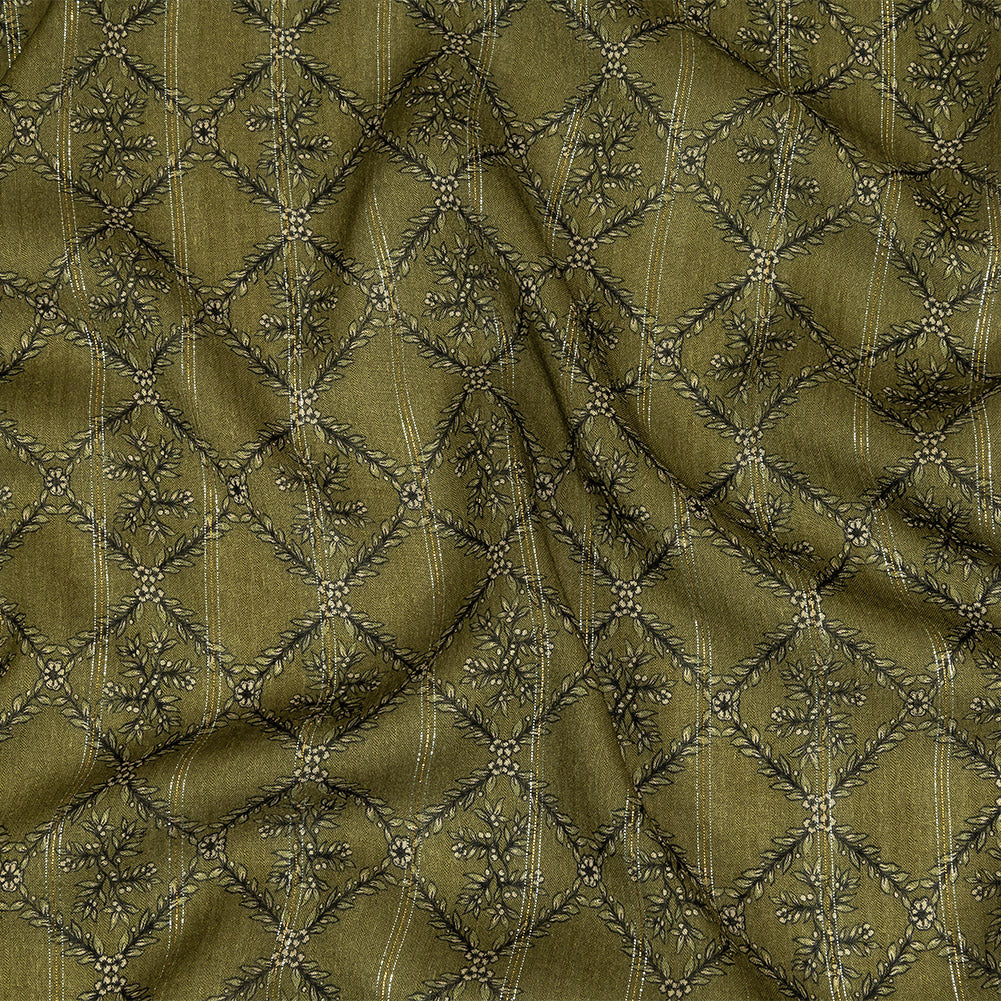 Mood Exclusive Victorian Vines Metallic Pinstriped Viscose Dobby Mood Exclusive Victorian Vines Metallic Pinstriped Viscose Dobby