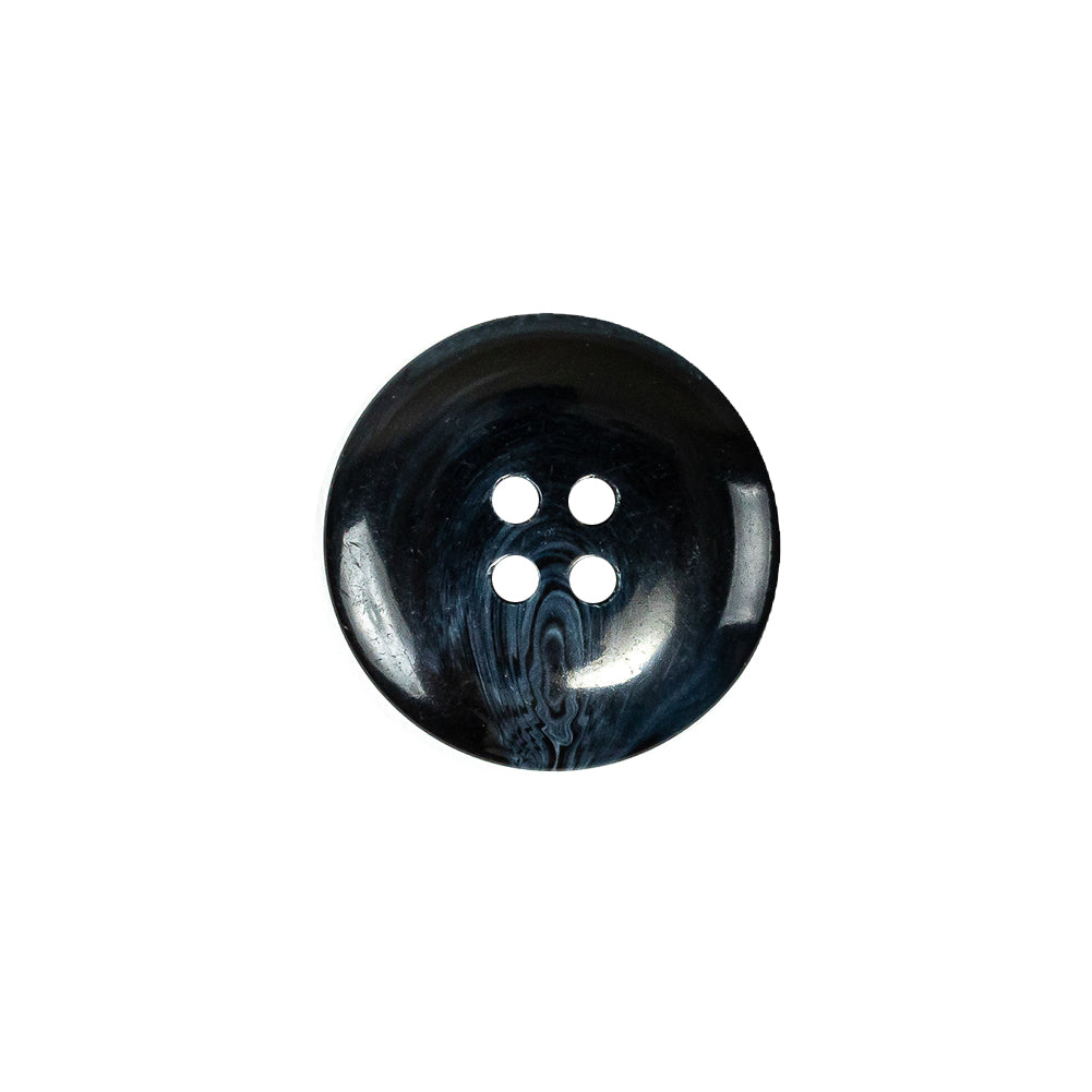 Dark Blue Swirls Plastic 4-Hole Dish Button - 28L/18mm Detail Dark Blue Swirls Plastic 4-Hole Dish Button - 28L/18mm Detail