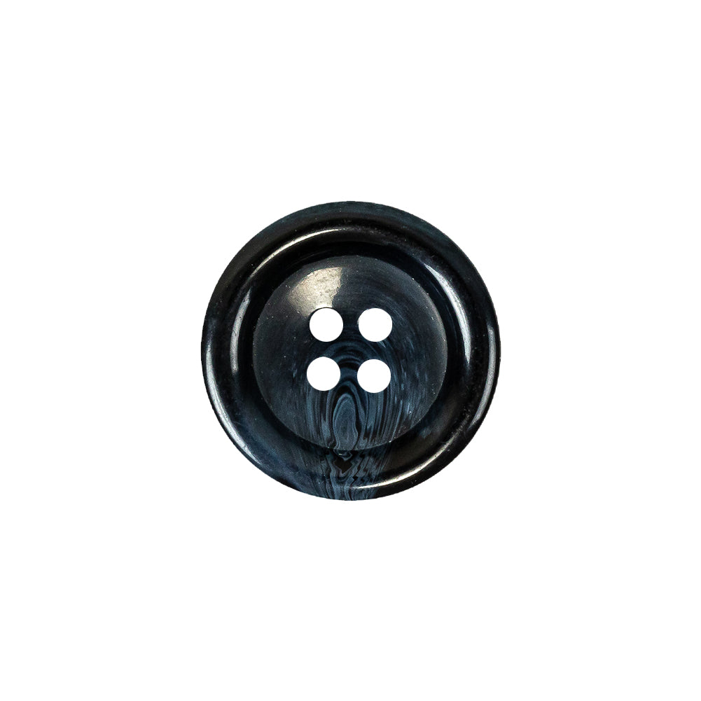 Dark Blue Swirls Plastic 4-Hole Dish Button - 28L/18mm Dark Blue Swirls Plastic 4-Hole Dish Button - 28L/18mm