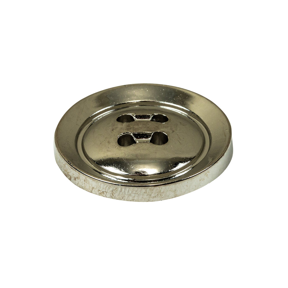 Italian Silver 4-Hole Tiny Mound Metal Button - 40L/25.5mm Folded Italian Silver 4-Hole Tiny Mound Metal Button - 40L/25.5mm Folded