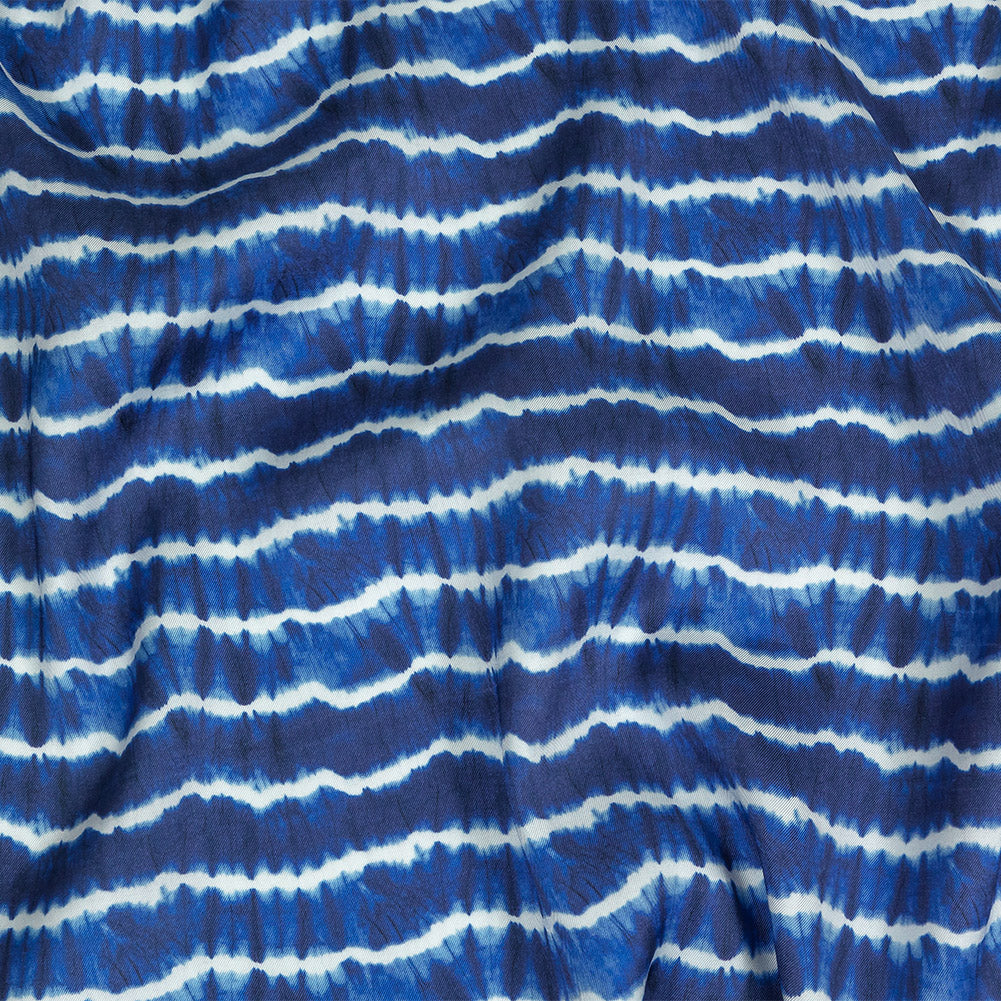 Viscose Twill Print - Blue and White Tie Dye - Mood Exclusive Making Waves Viscose Twill Print - Blue and White Tie Dye - Mood Exclusive Making Waves