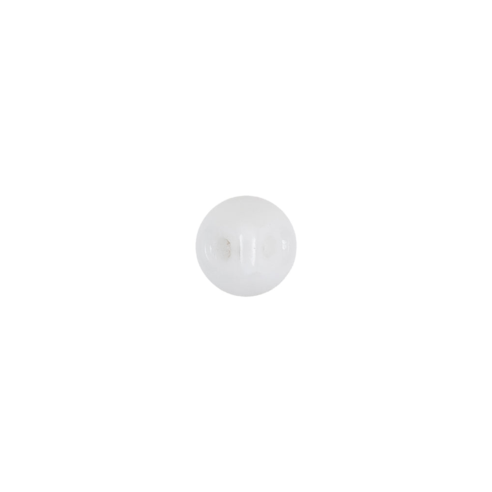 European White Self Back Glass Button - 12L/7.5mm - Detail - Image 3 of 4 European White Self Back Glass Button - 12L/7.5mm - Detail - Image 3 of 4