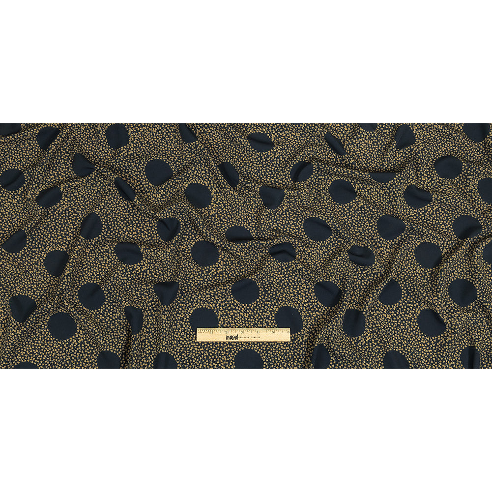 Stretch Polyester Twill Print - Navy Polka Dots in Leaves - Mood Exclusive Tangled Topiary Full Stretch Polyester Twill Print - Navy Polka Dots in Leaves - Mood Exclusive Tangled Topiary Full