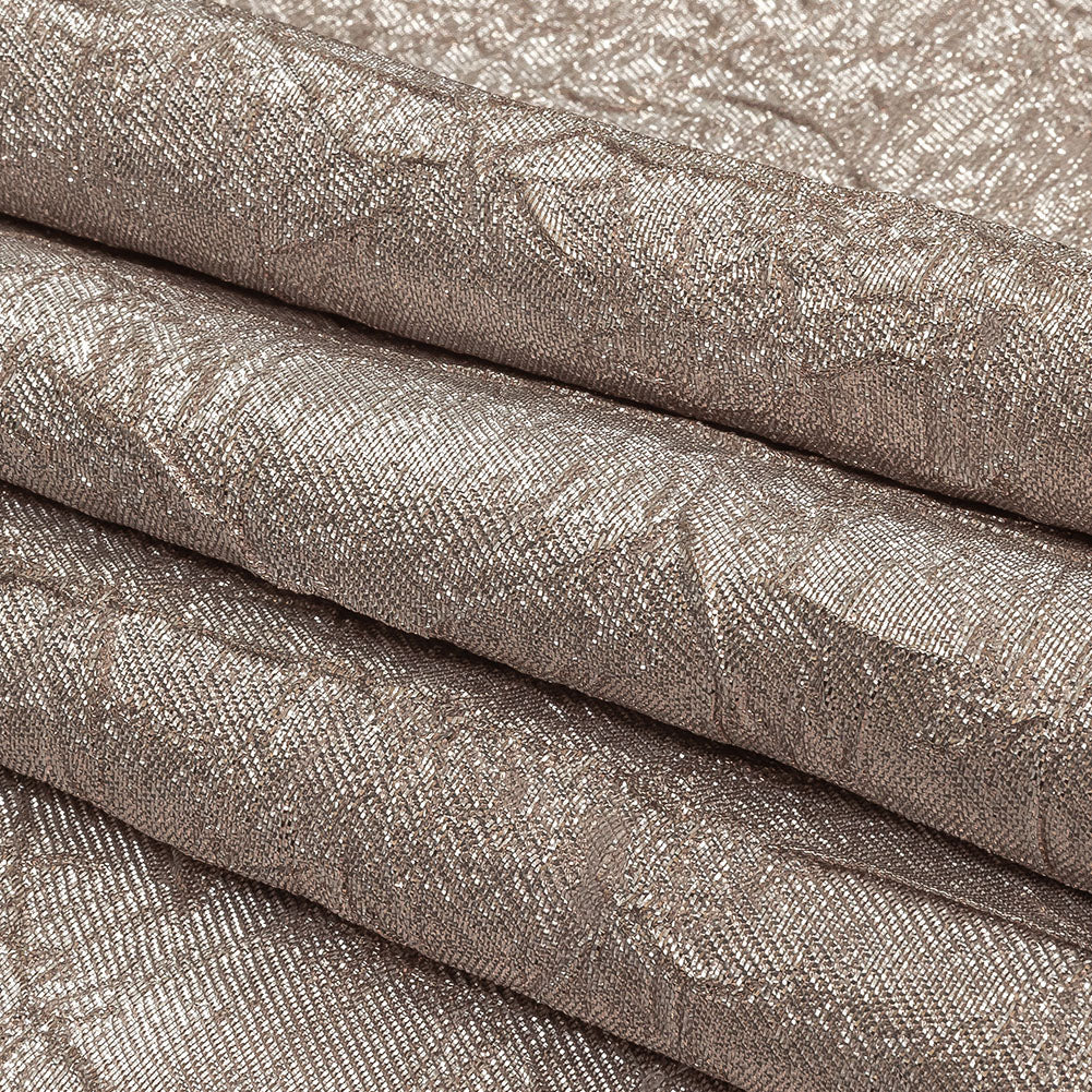 Astrolabe Metallic Silver and Rose Gold Crinkled Luxury Brocade with White Backing - Folded Astrolabe Metallic Silver and Rose Gold Crinkled Luxury Brocade with White Backing - Folded