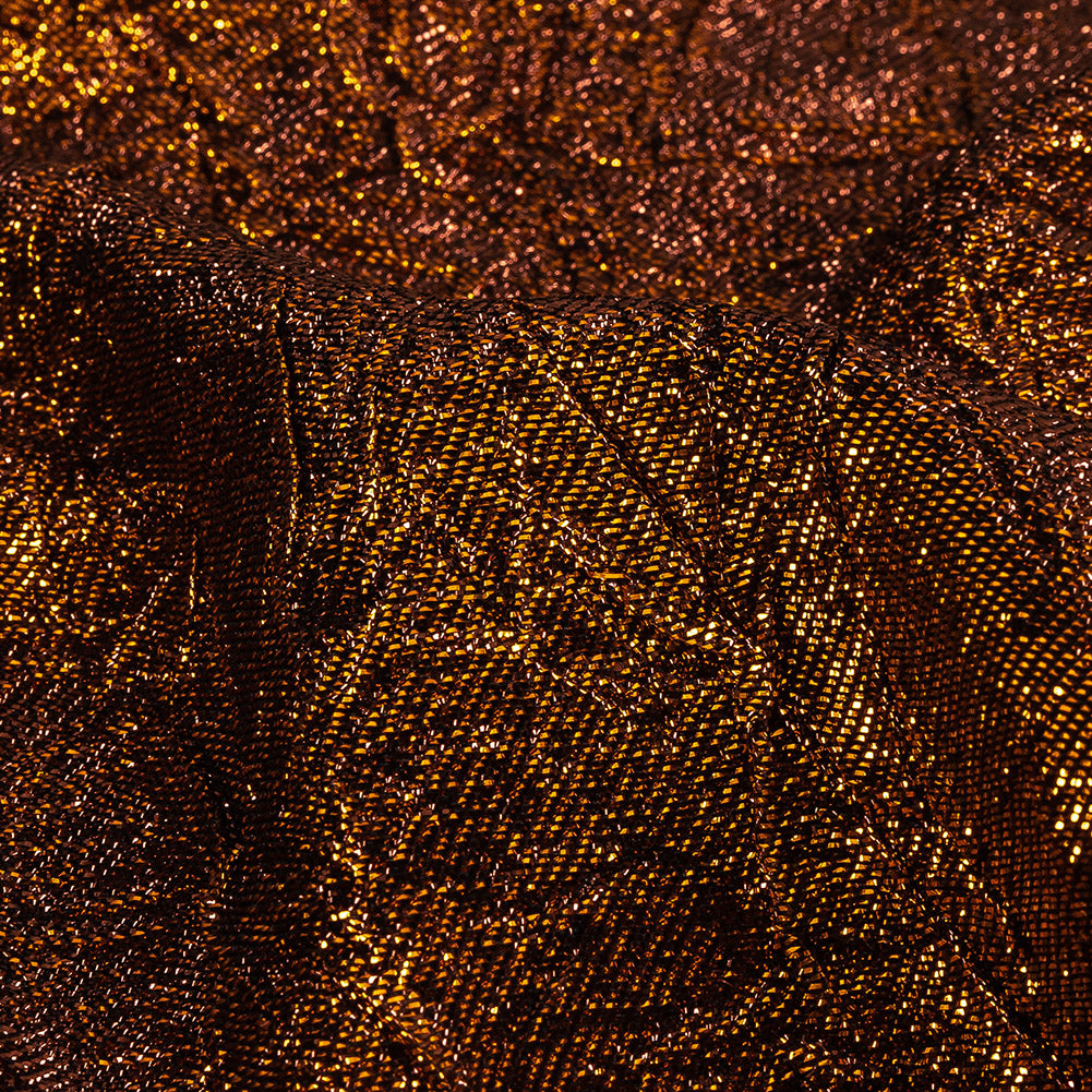 Astrolabe Metallic Copper Crinkled Luxury Brocade with Black Backing - Detail Astrolabe Metallic Copper Crinkled Luxury Brocade with Black Backing - Detail