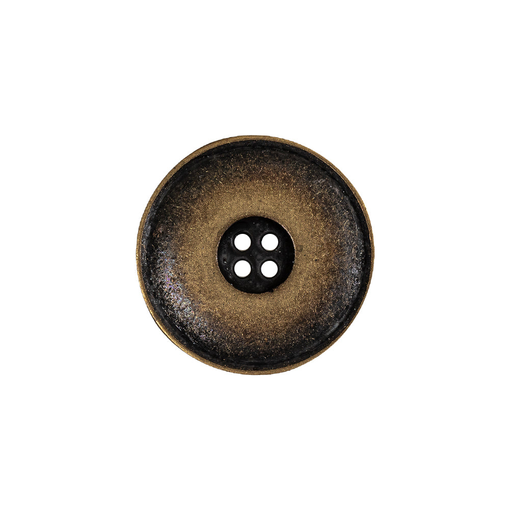 Weathered Brass Narrow Rim Low Convex 4-Hole Metal Button - 32L/20mm Weathered Brass Narrow Rim Low Convex 4-Hole Metal Button - 32L/20mm