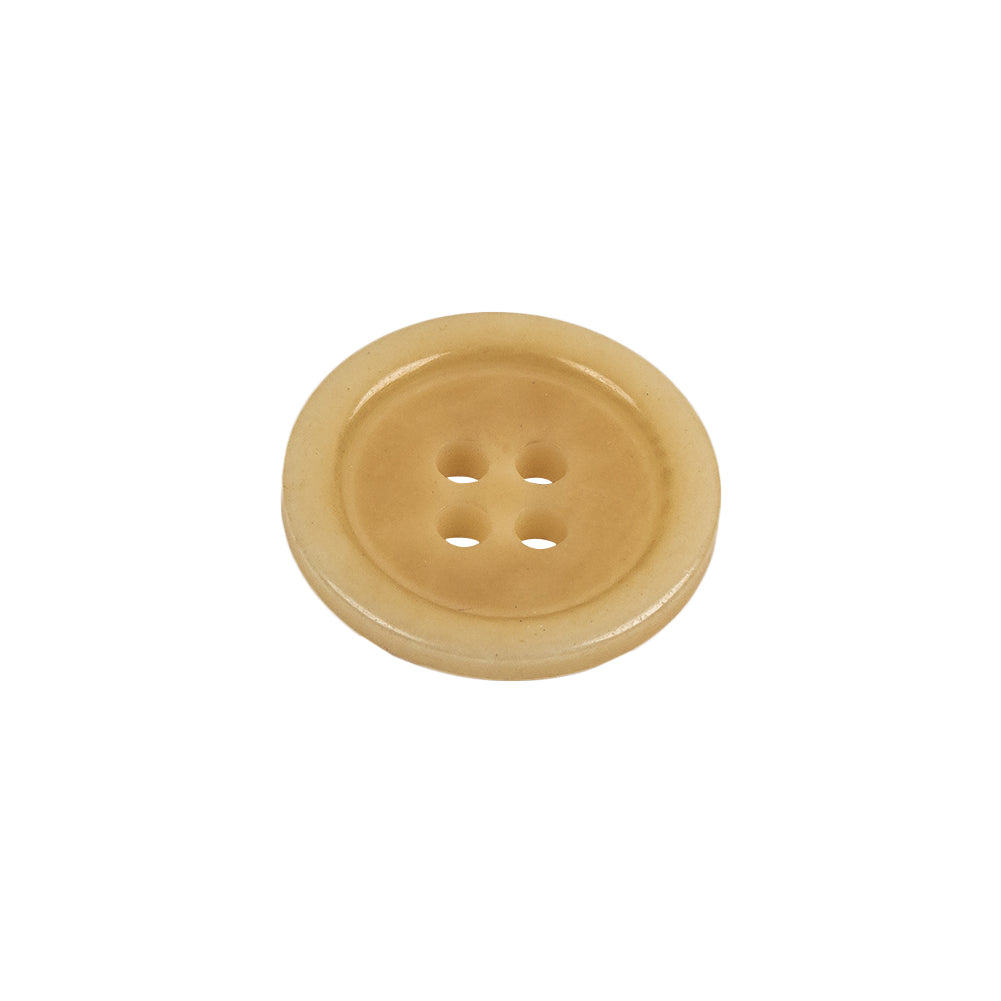 Cream Rounded Rim 4 Hole Plastic Button - 30L/19mm Folded Cream Rounded Rim 4 Hole Plastic Button - 30L/19mm Folded