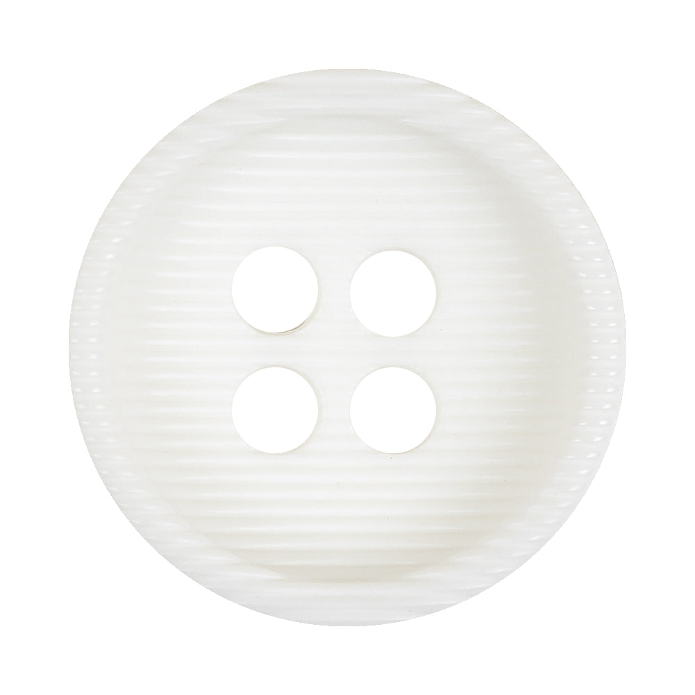 White Bowl Shaped Ribbed Plastic 4 Hole Button - 54L/34mm White Bowl Shaped Ribbed Plastic 4 Hole Button - 54L/34mm