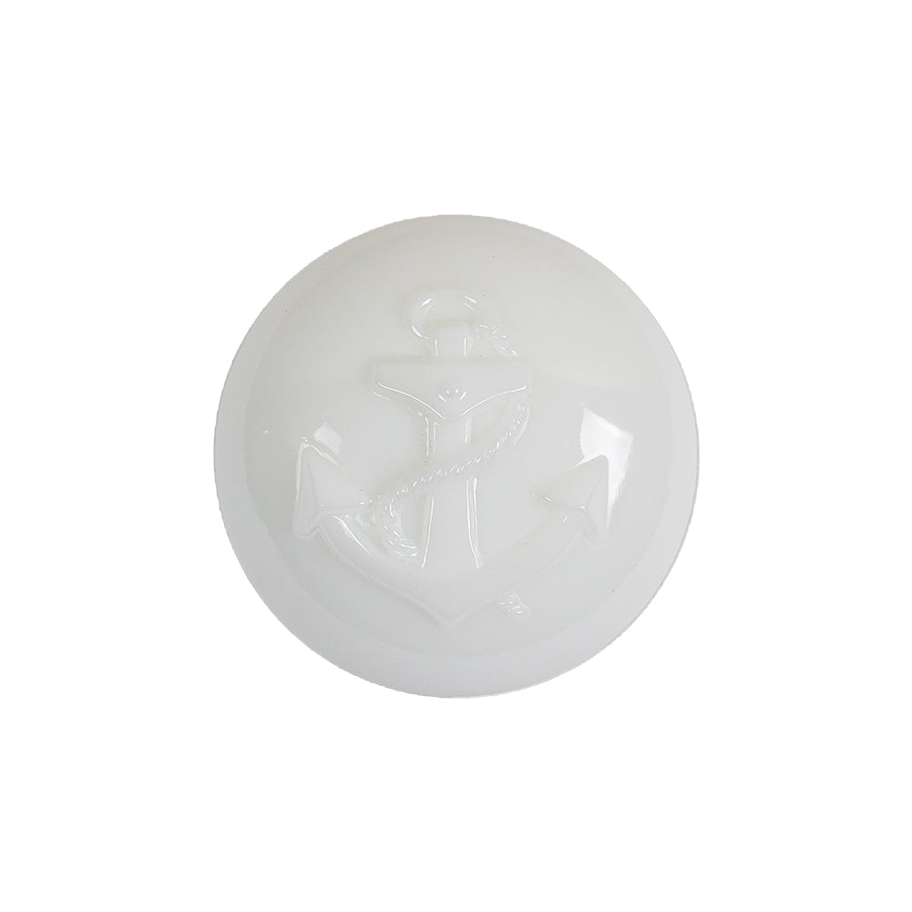 Italian White Anchor Embossed Shank Back Button - 36L/23mm Italian White Anchor Embossed Shank Back Button - 36L/23mm