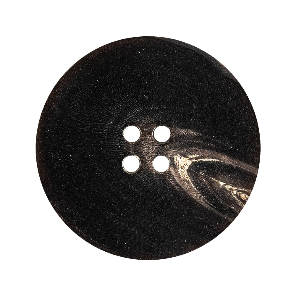 Black and Beige Woodgrain Swirls 4-Hole Plastic Button - 48L/30.5mm Detail Black and Beige Woodgrain Swirls 4-Hole Plastic Button - 48L/30.5mm Detail