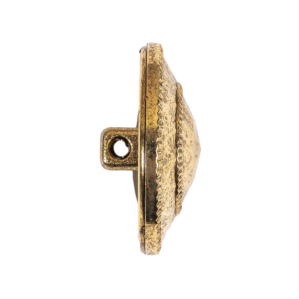 Gold Fancy Faceted Shank Back Plastic Button - 44L/28mm Folded Gold Fancy Faceted Shank Back Plastic Button - 44L/28mm Folded